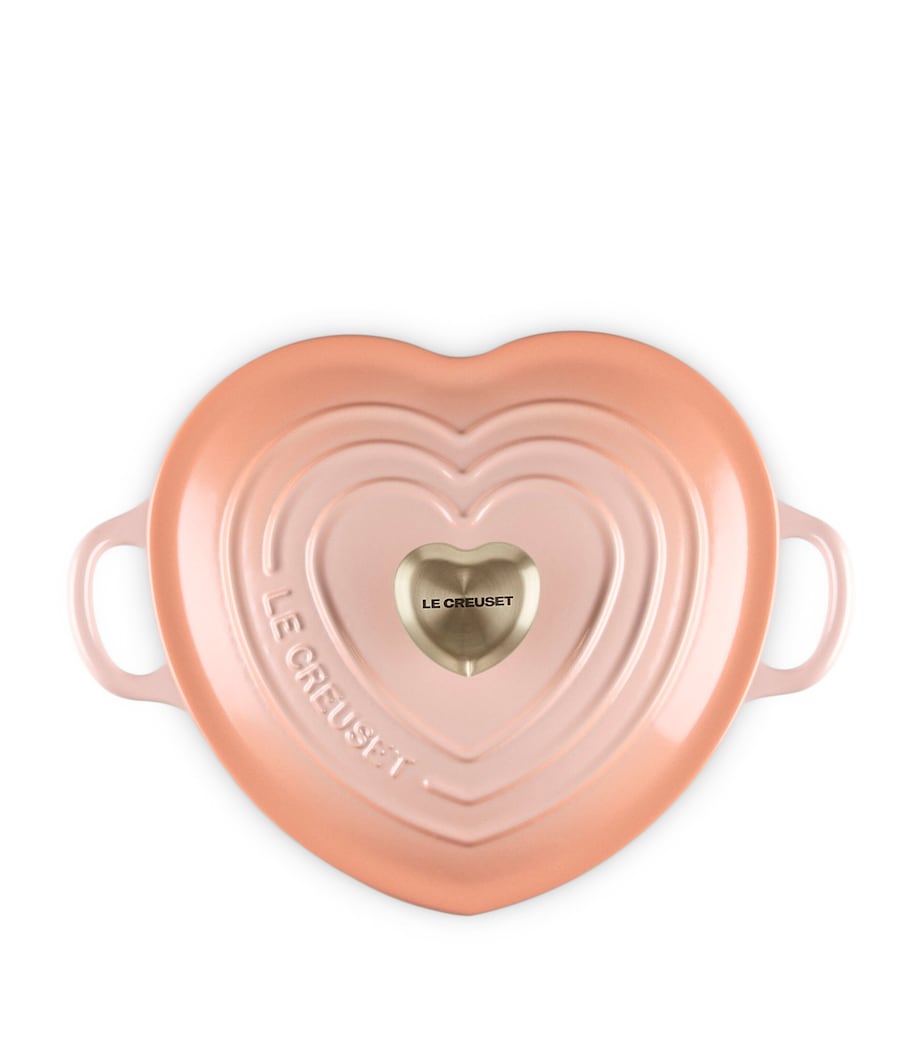 Le Creuset Cast Iron Heart Casserole Dish (20cm) Pêche Image 5