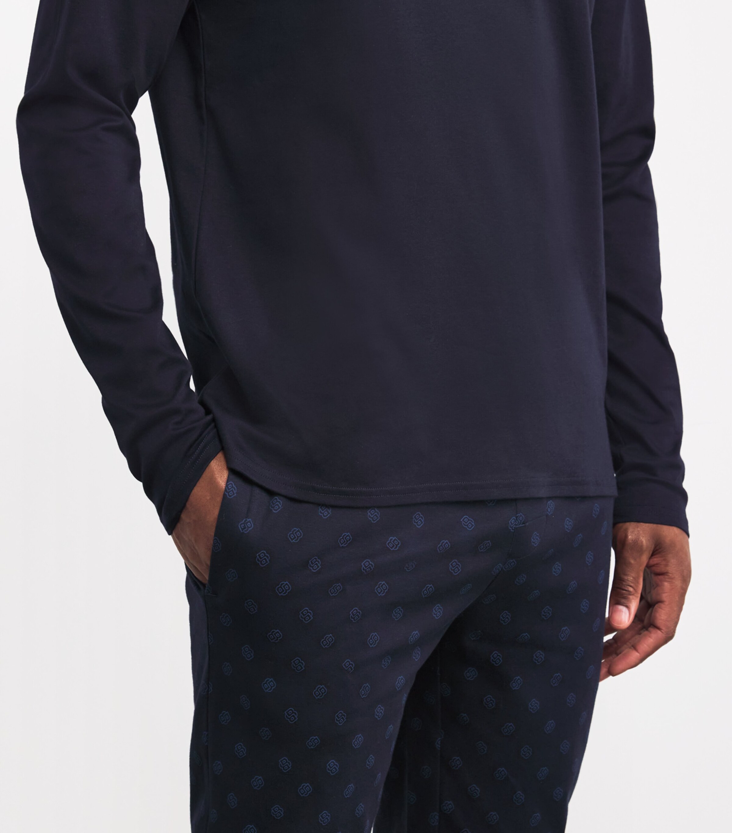 Cotton Logo Lounge Set 404-DARK BLUE Image 4