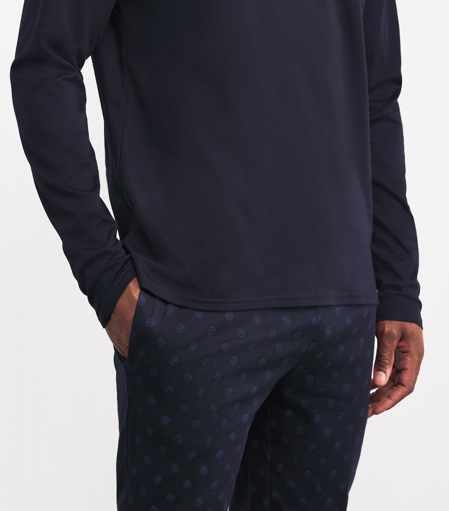 Cotton Logo Lounge Set 404-DARK BLUE Image 4