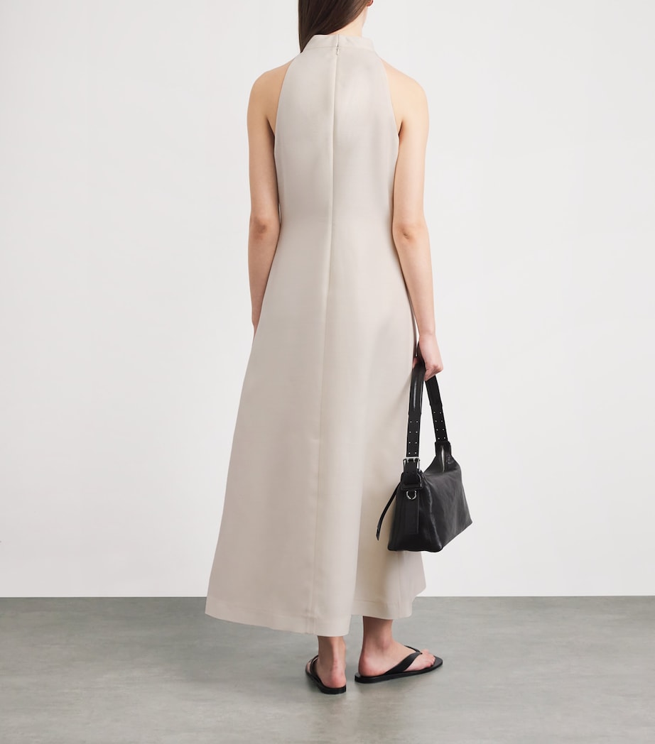 BITE Studios Womens Wool-Silk High-Neck Maxi Dress Off White Image 4