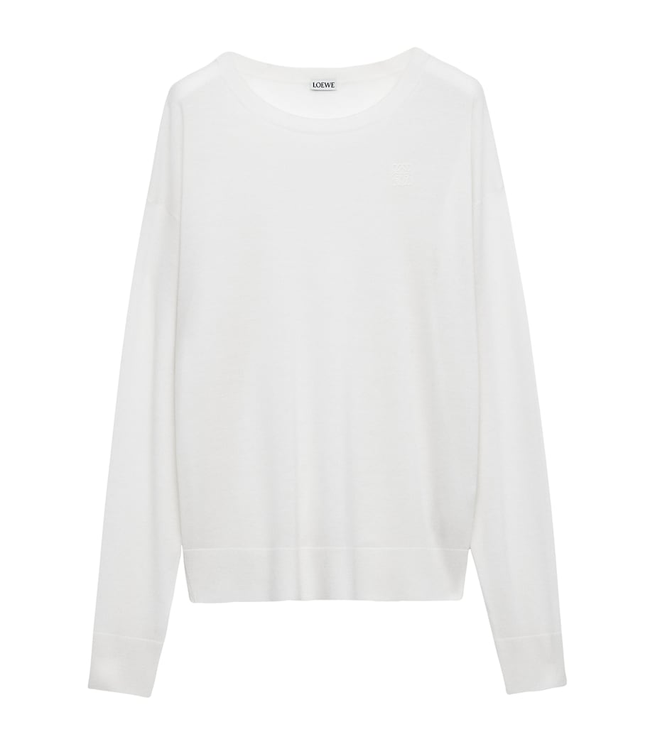 Wool-Blend Extended-Sleeve Sweater WHITE Image 1