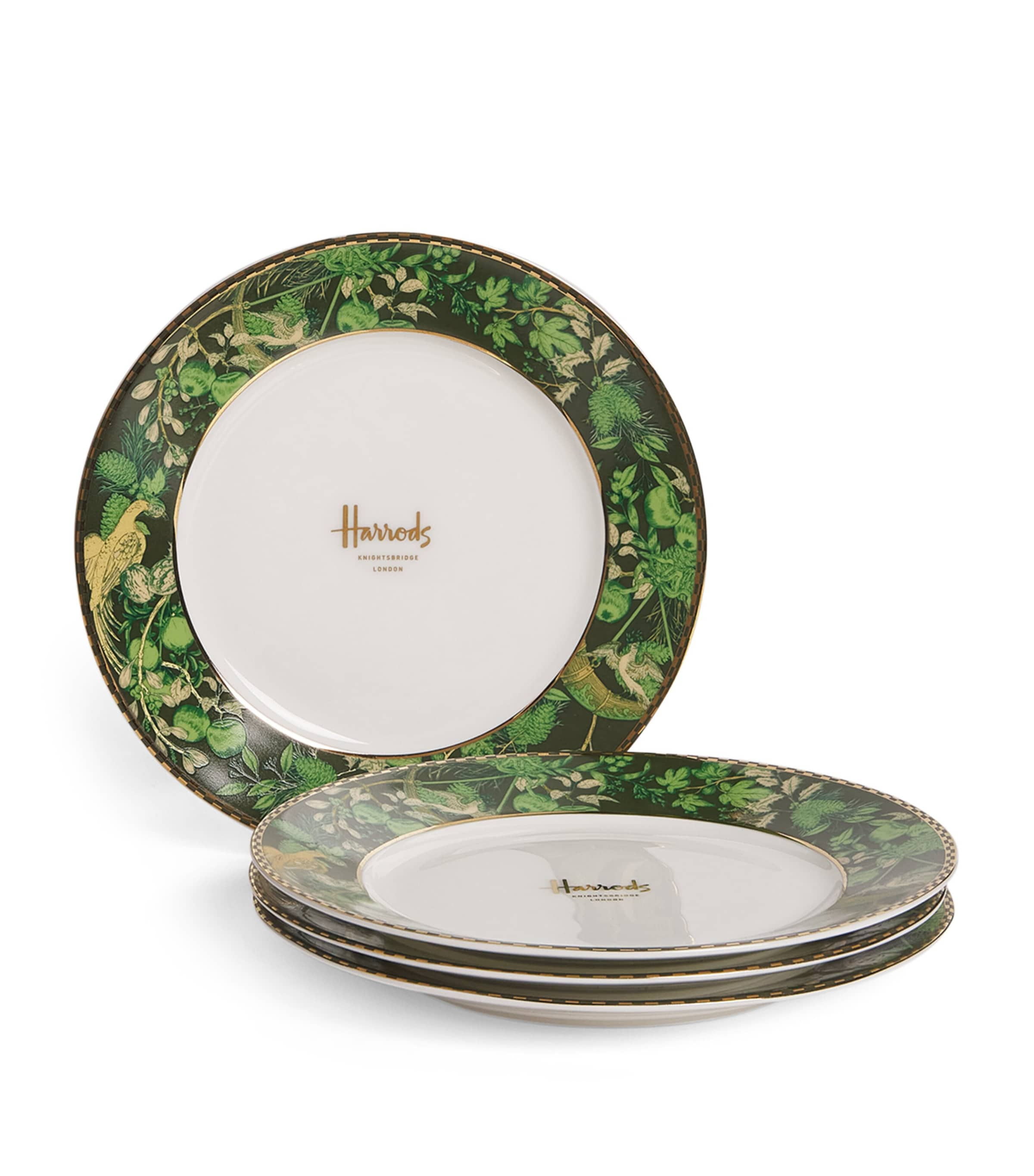 HARRODS SET OF 4 CANAPE PLATES 