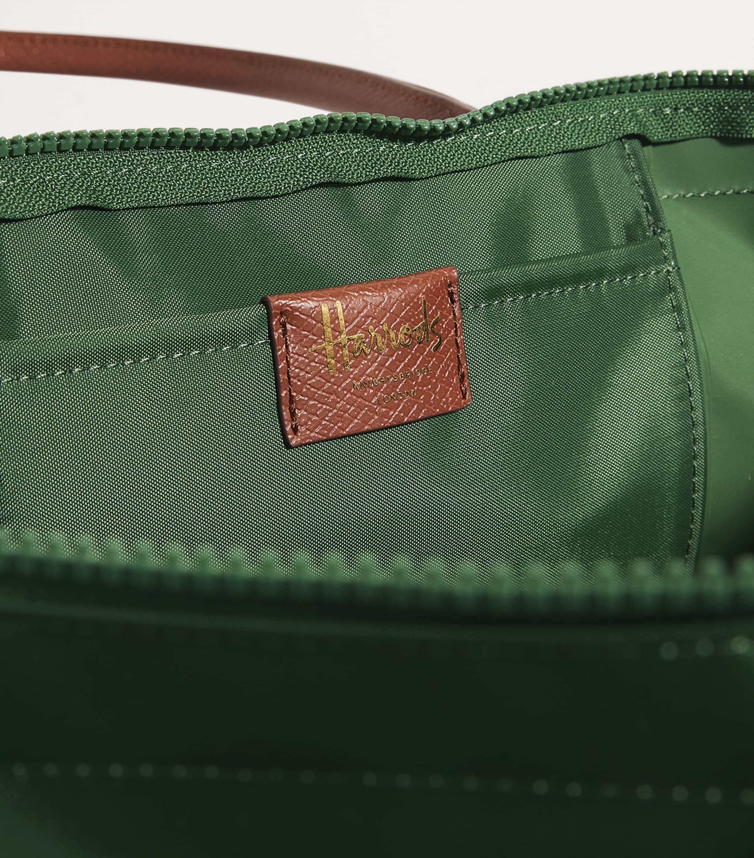 Harrods Medium Nylon Tote Bag Green Image 6