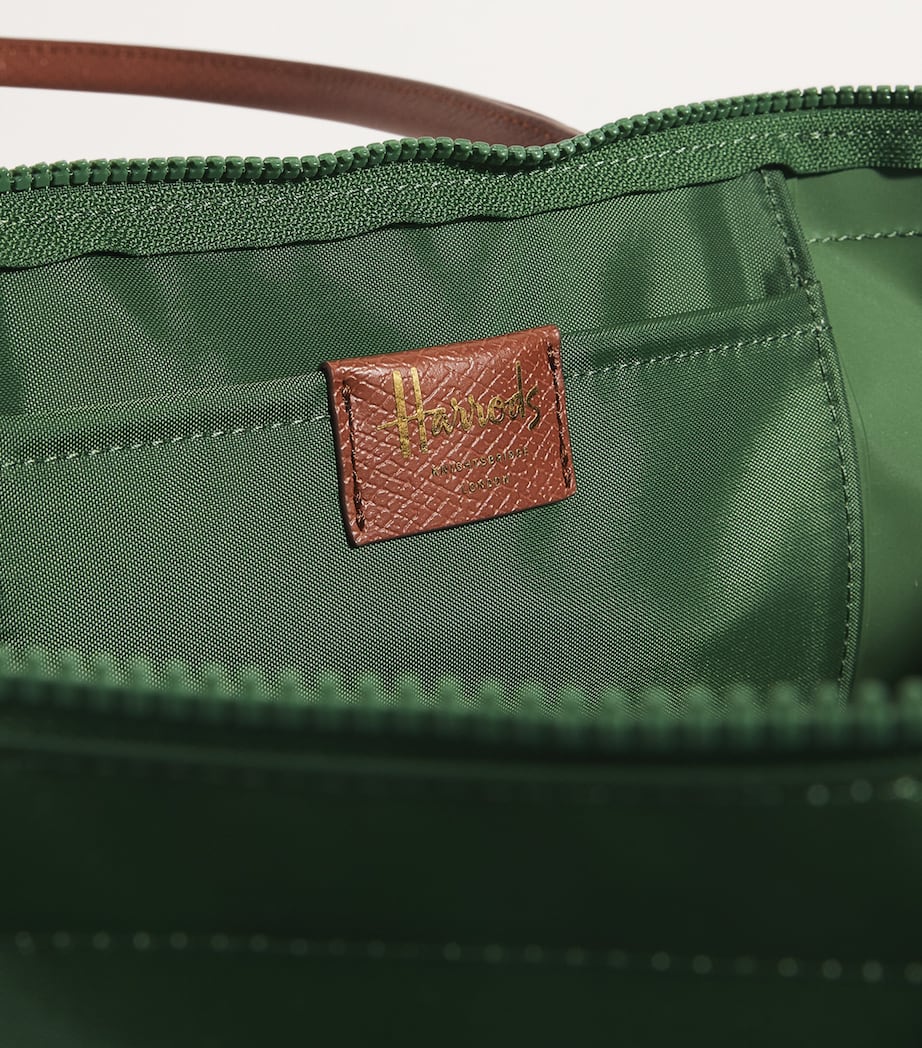 Harrods Medium Nylon Tote Bag Green Image 6