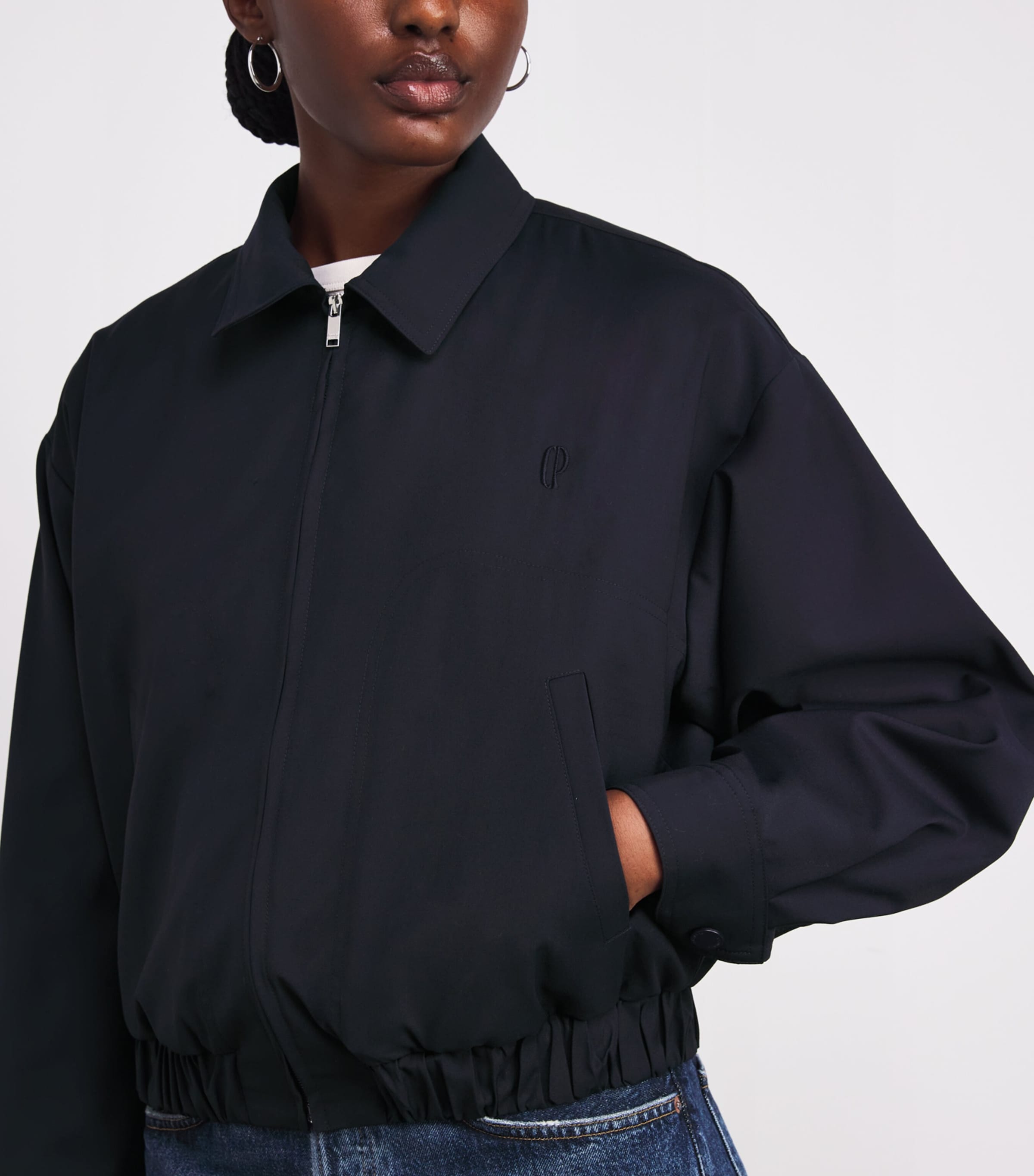 Wool-Blend Bomber Jacket NAVY Image 6