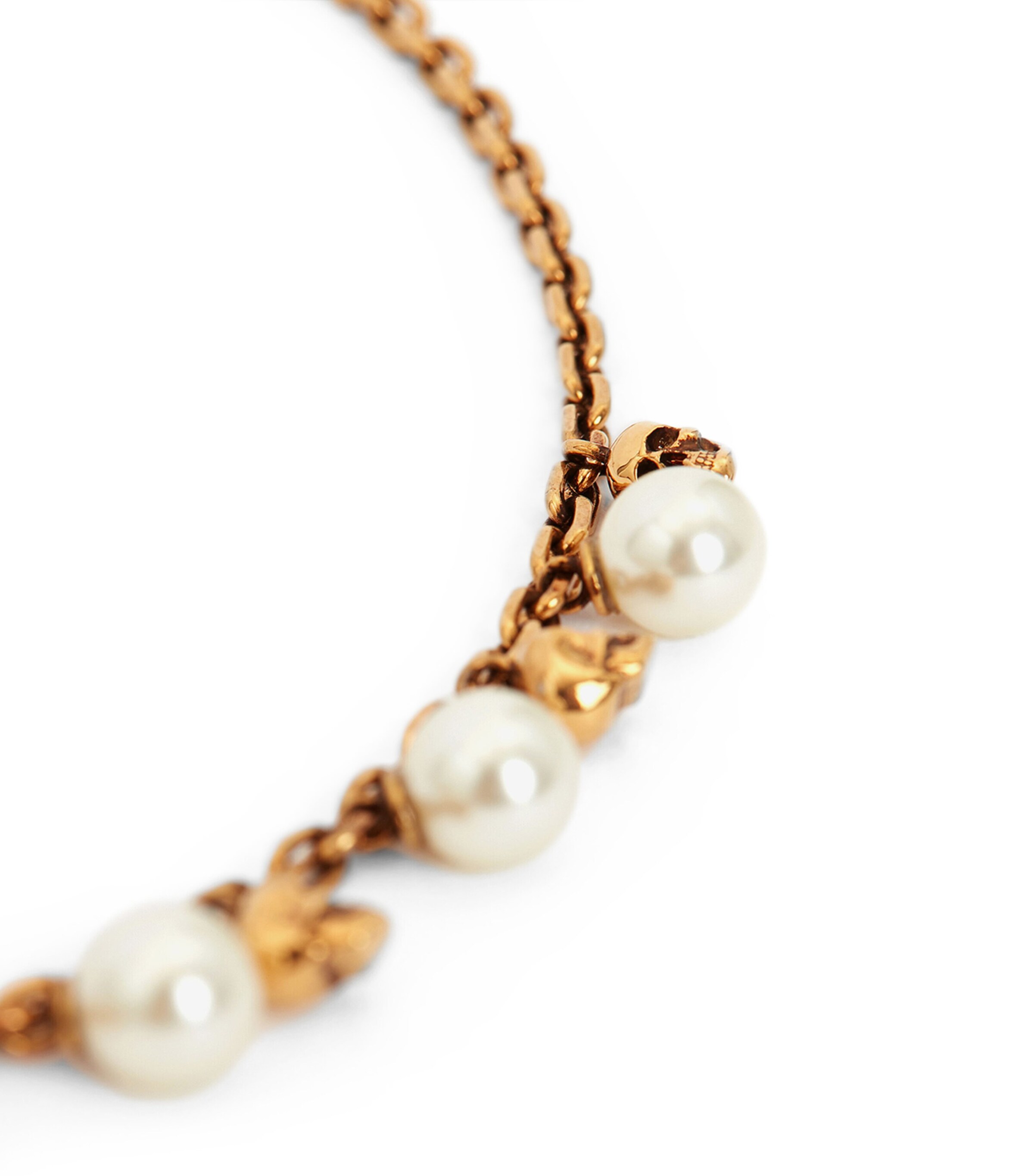 Skull and Faux Pearl Necklace 4040 Image 3