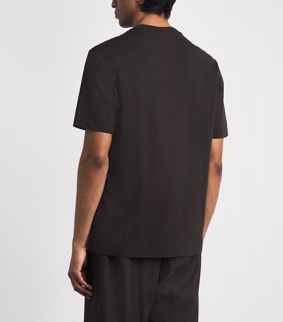 NN.07 Mens Pima Cotton Logo T-Shirt Deep Truffle Image 5