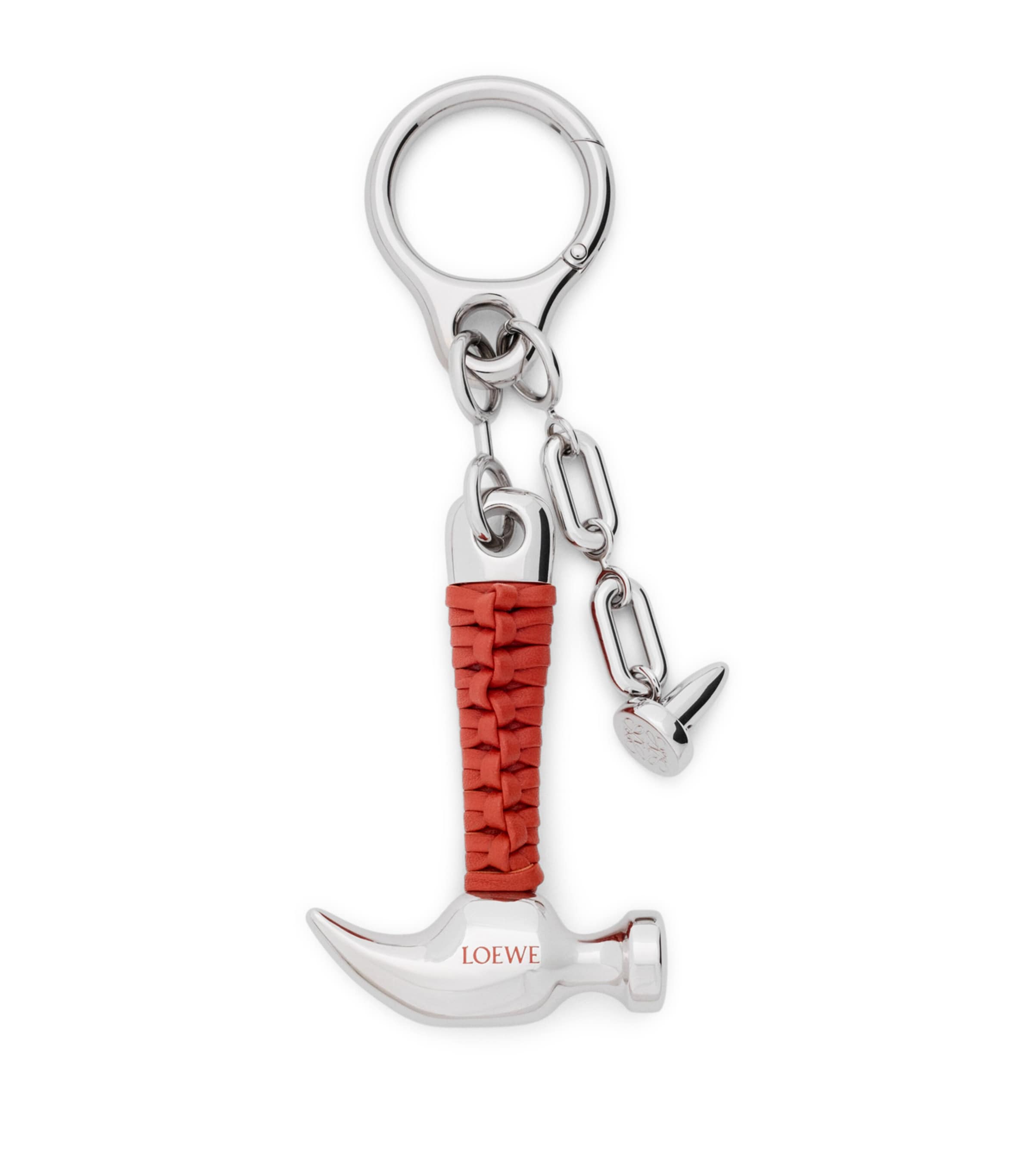 LOEWE Hammer Bag Charm Silver/red Image 1