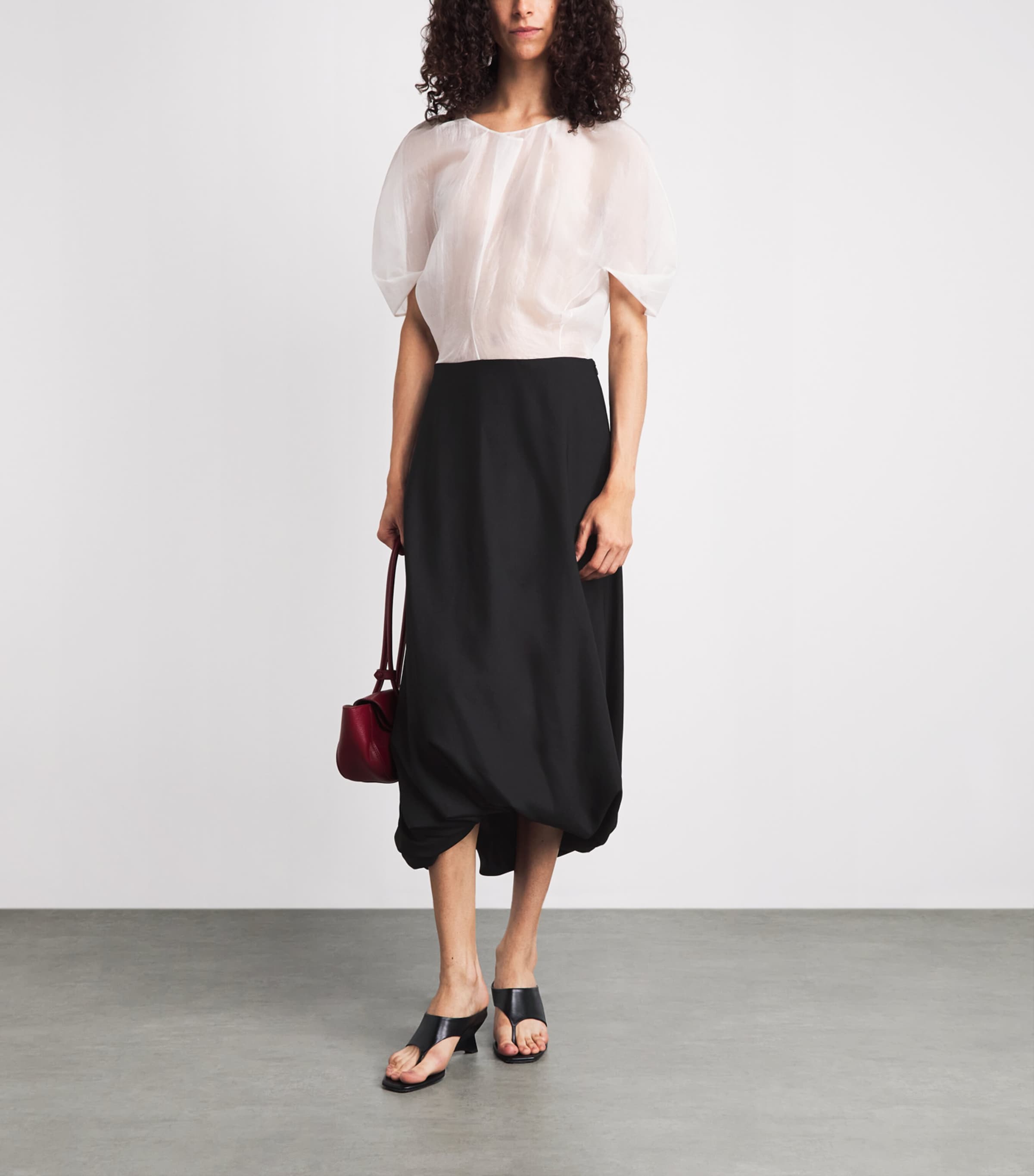 Róhe Womens Twisted Midi Skirt Black Image 2