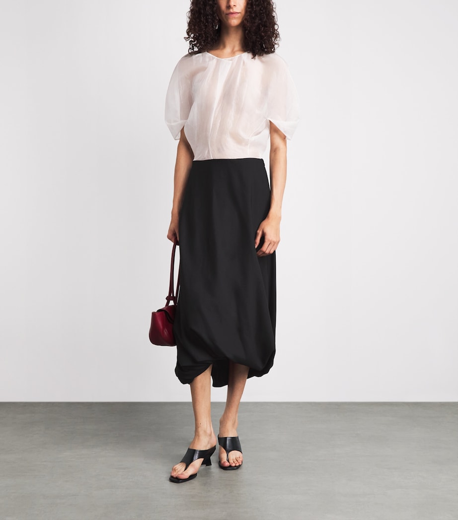 Róhe Womens Twisted Midi Skirt Black Image 2