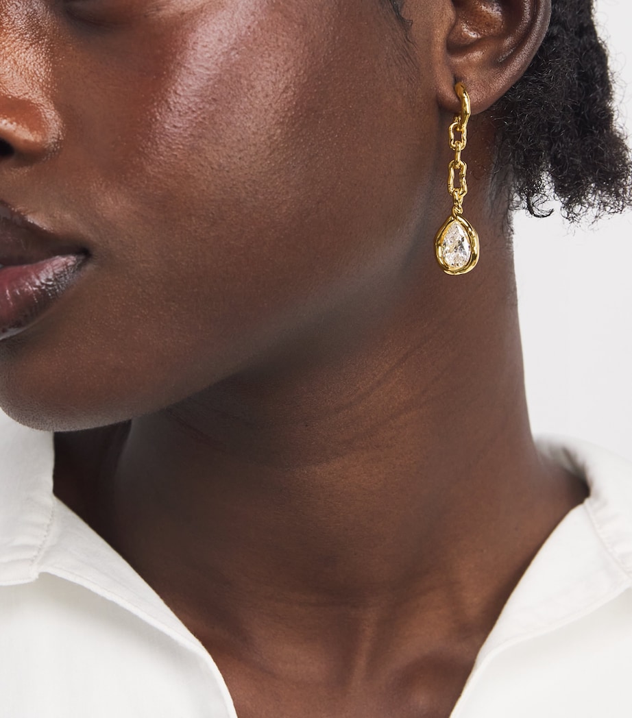 Gold-Plated Asterales Drop Earrings GOLD Image 2