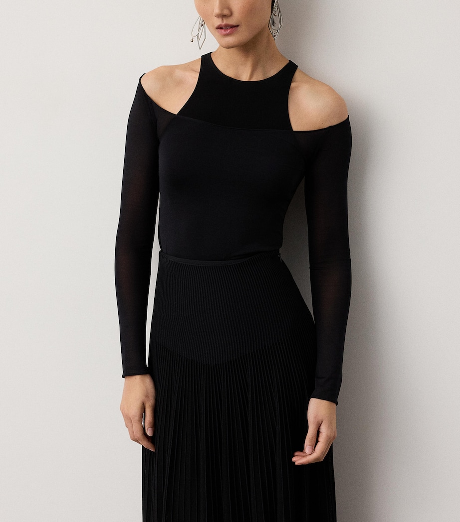 Ralph Lauren Collection Womens Mulberry Silk Layered Maxine Top Black Image 5
