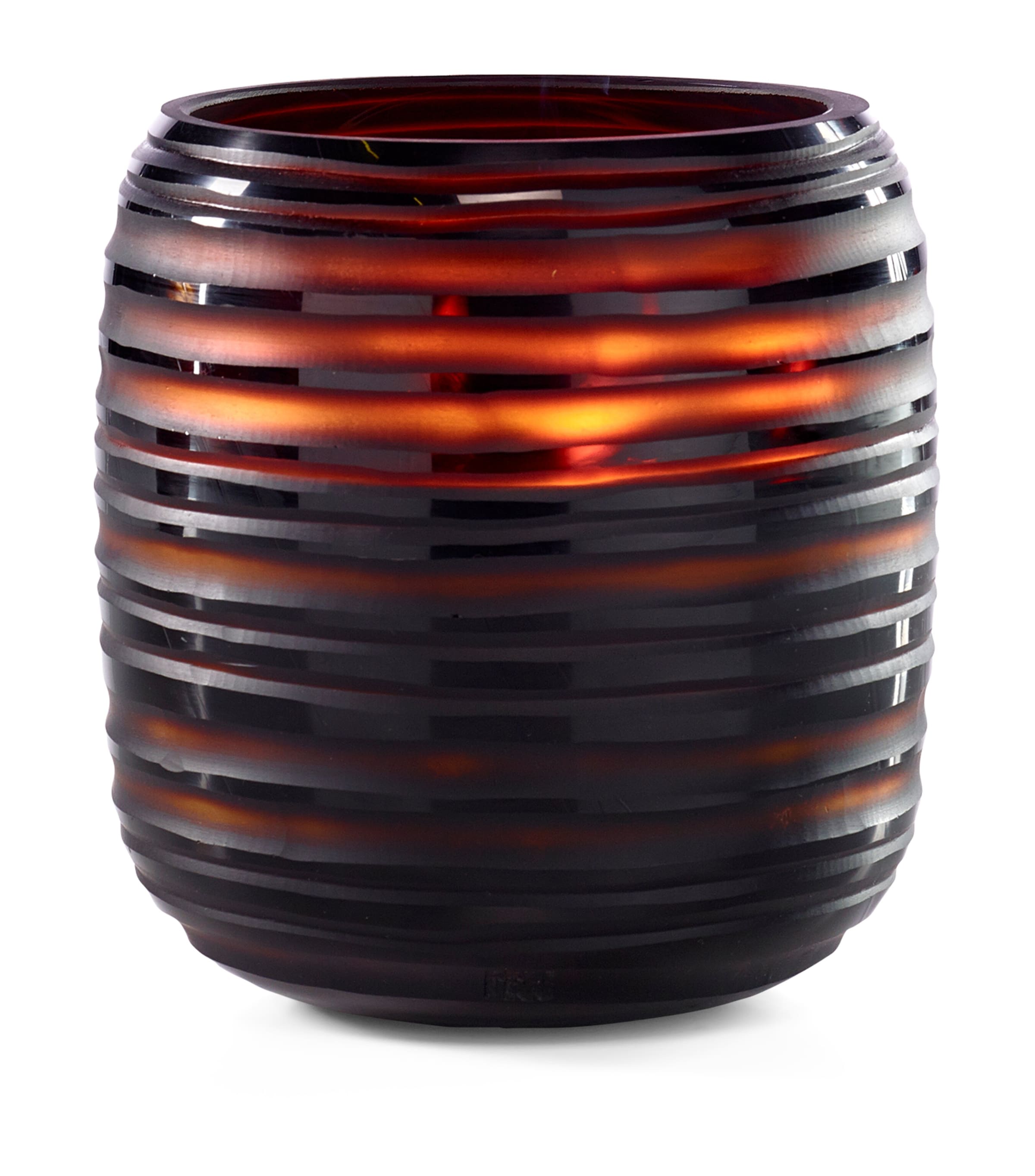 Onno Sphere Glass Candle In Brown