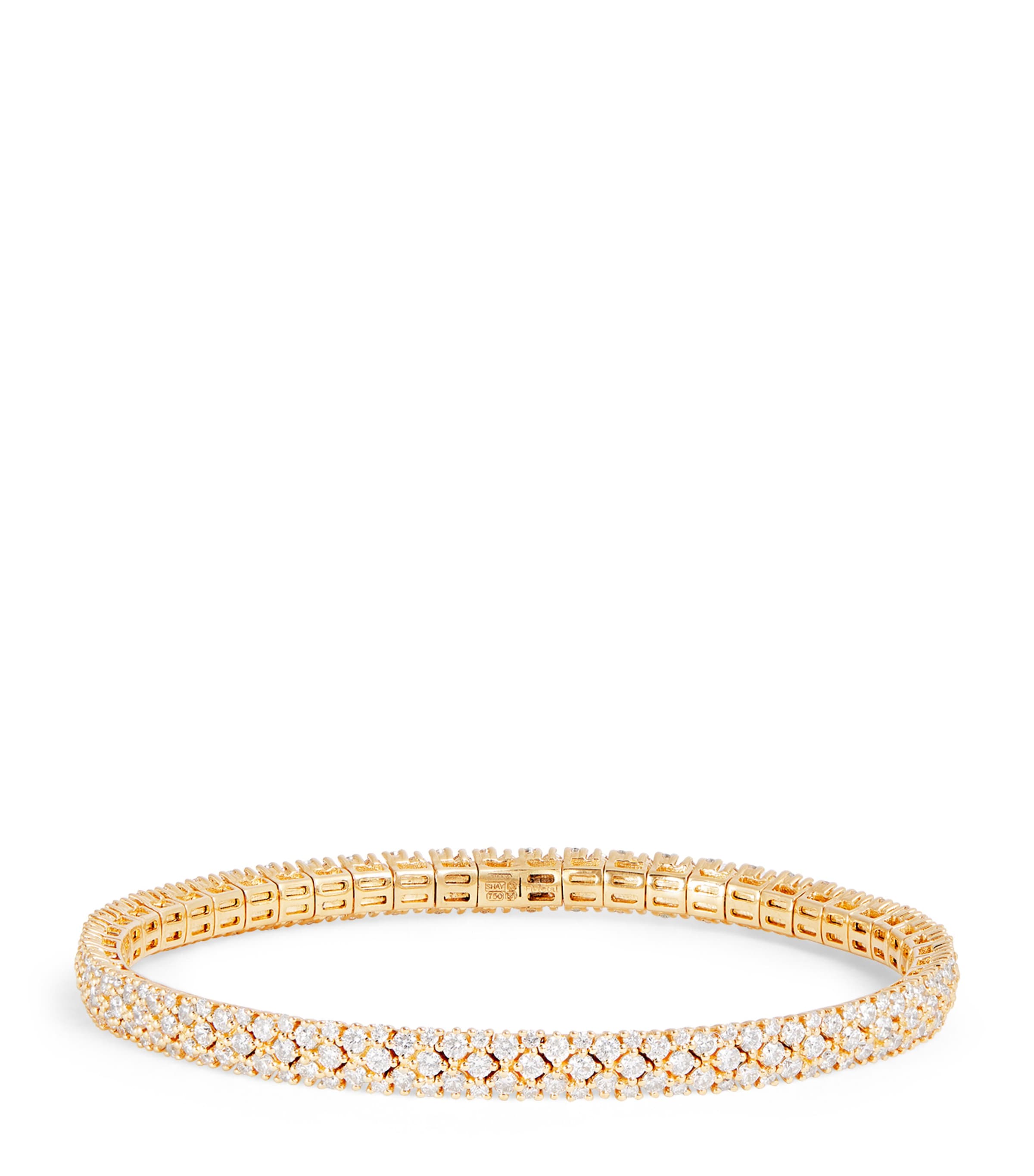 Yellow Gold and Diamond Stretch Tennis Bracelet