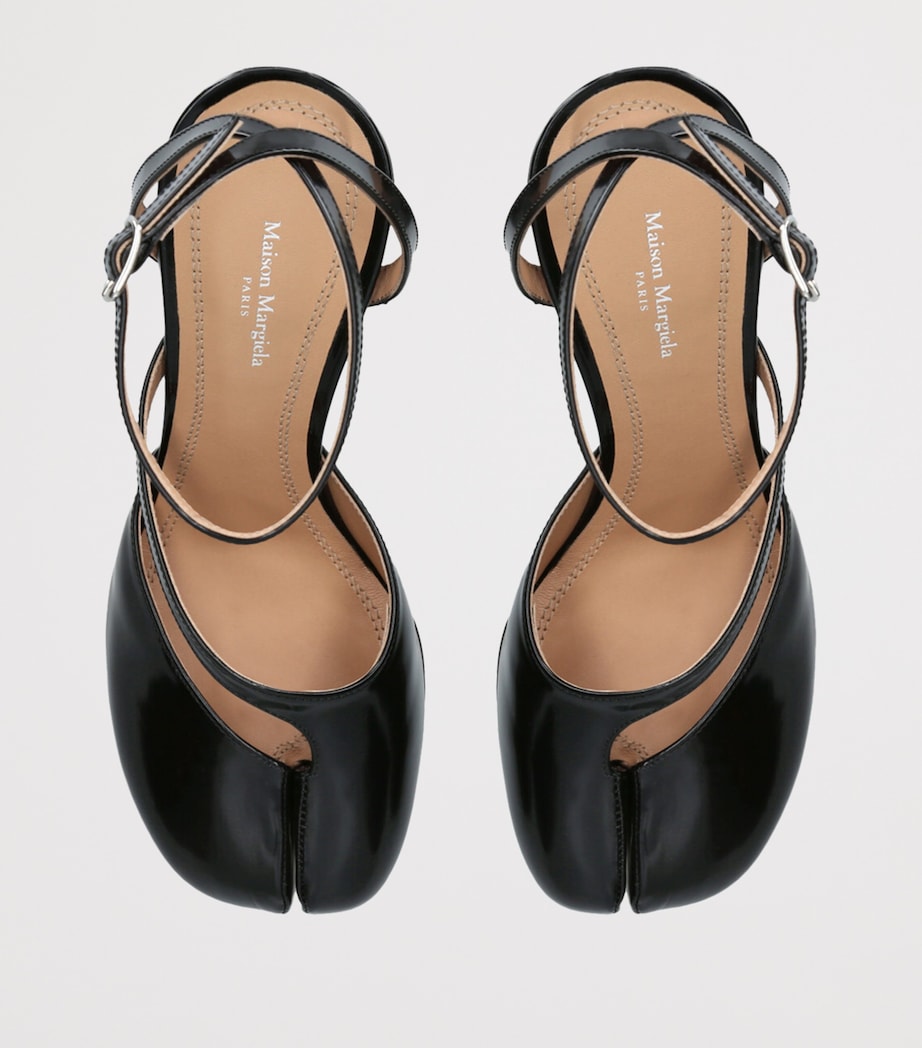 Leather Tabi Pump Sandals 80 BLACK Image 4