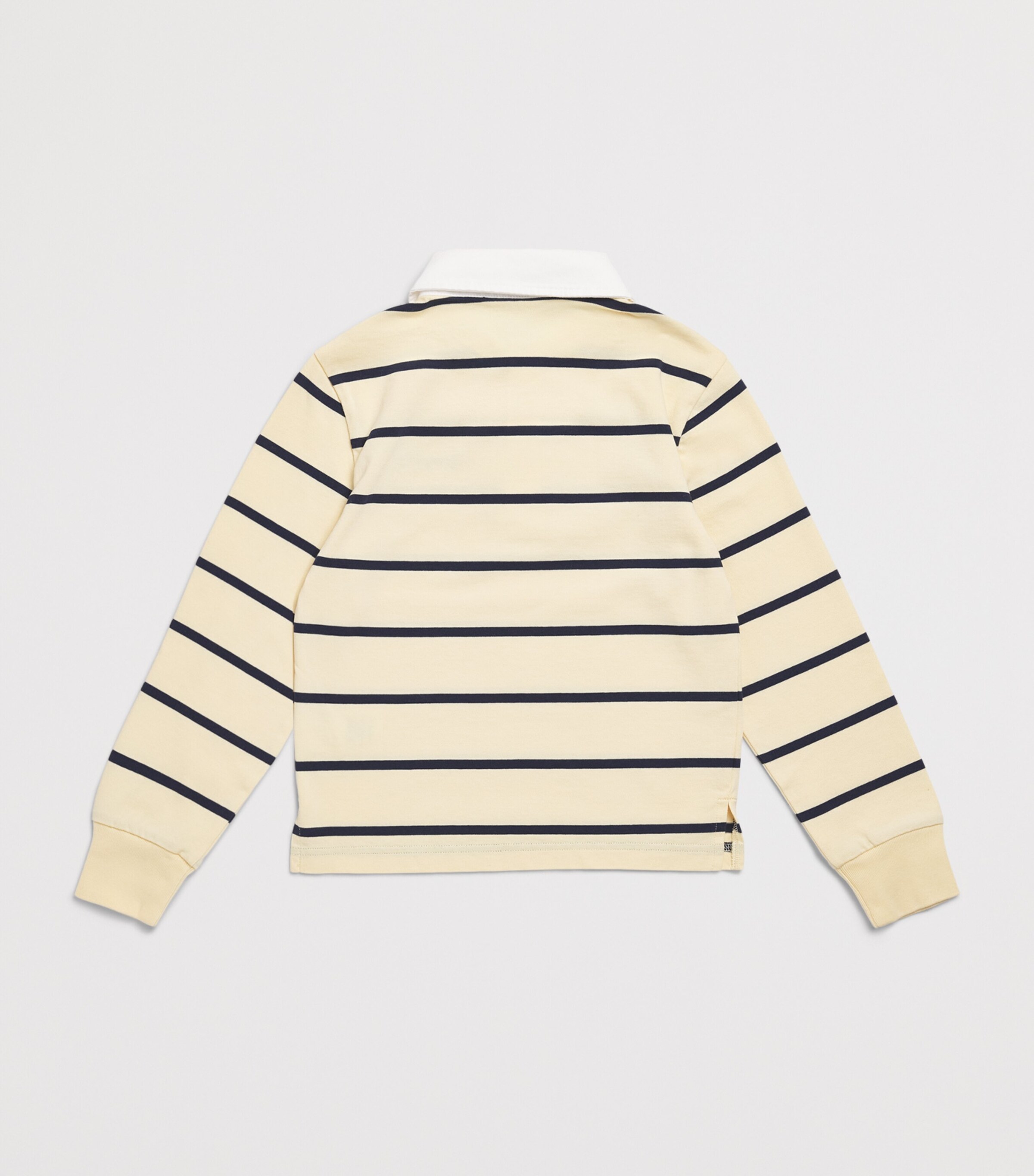 SPORTY & RICH KIDS Cotton Logo Rugby Shirt (2-14 Years) Almond/navy/navy Image 2