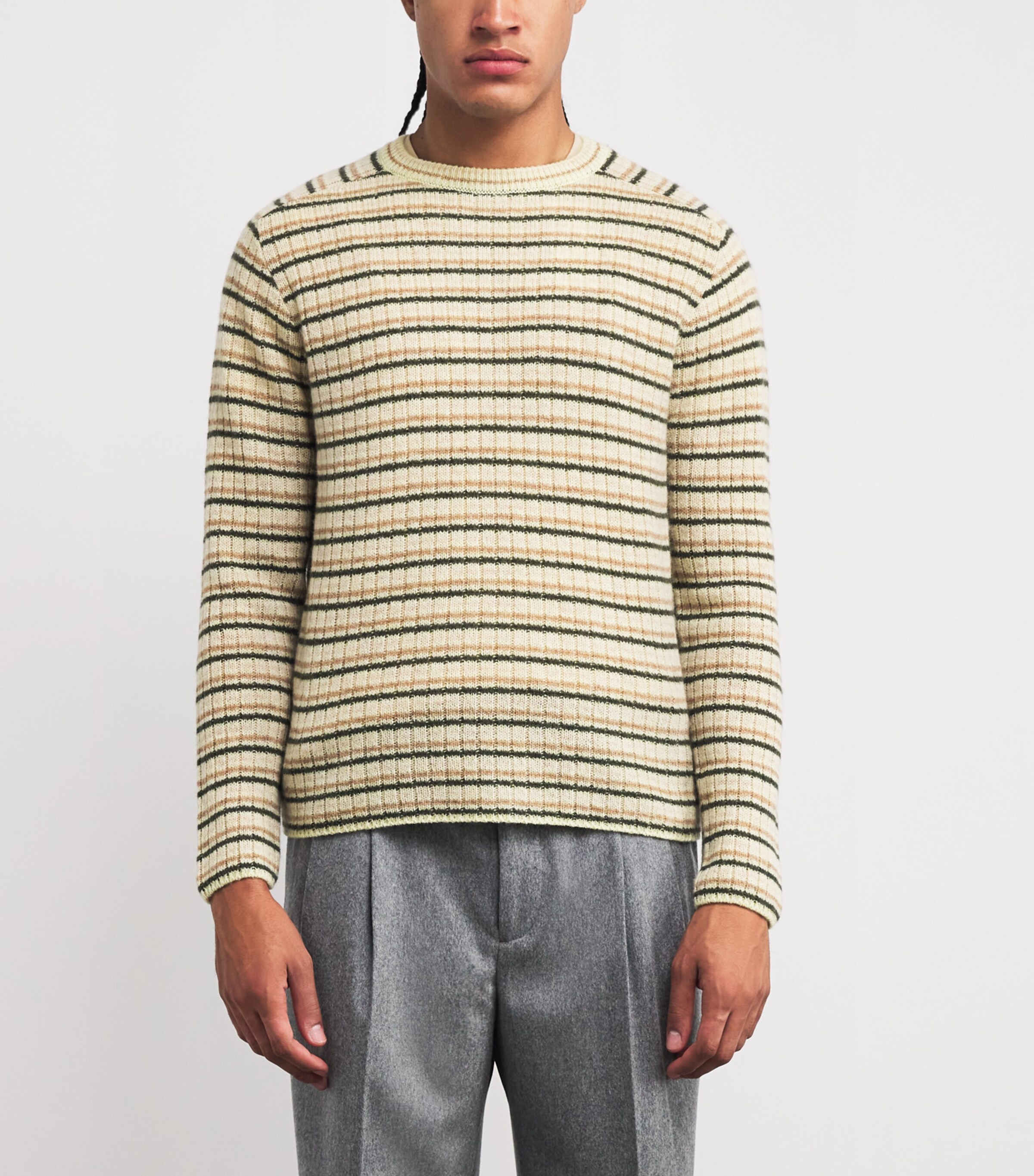 Wool-Cashmere Stripe Sweater IVORY STRIPE Image 3