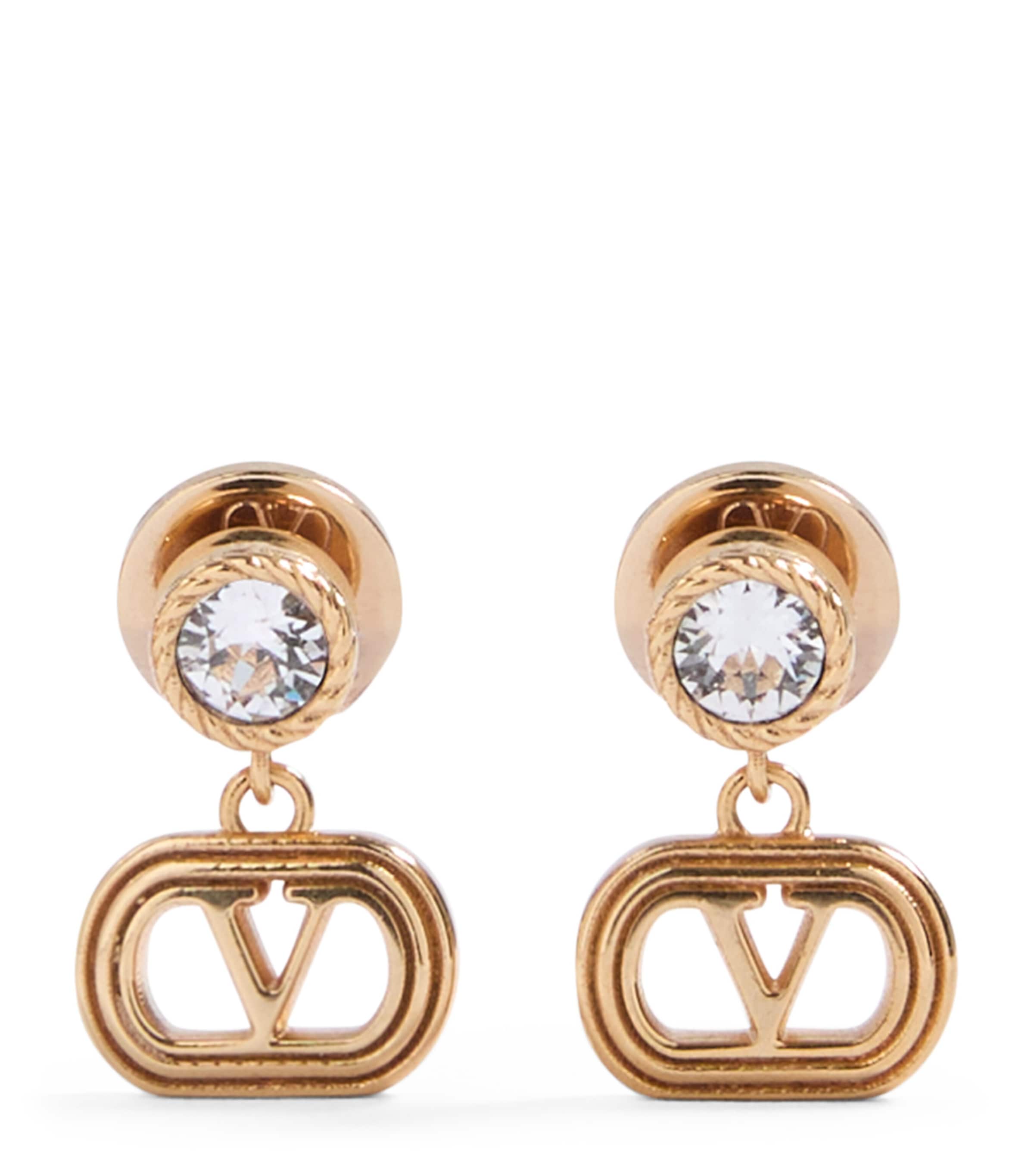 Valentino Garavani Embellished Ovalette Stud Earrings | Fine Jewellery | Fine Earrings | Stud Earrings | Designers | Valentino Garavani | Men Clothing | Knitwear | Cardigans | Women Clothing | Skirts | Mini Skirts | Women Shoes | Boots | Biker Boots