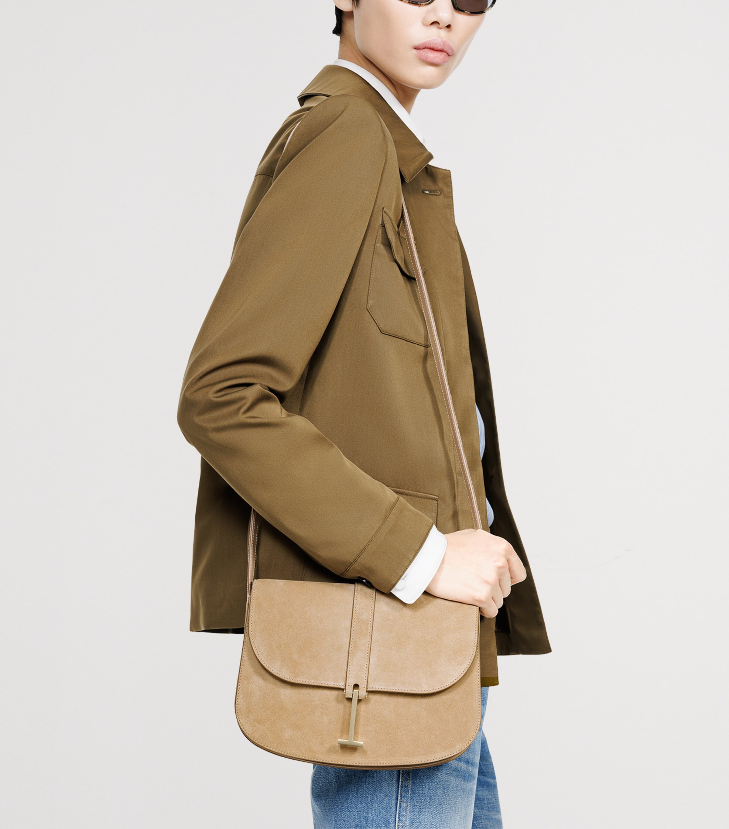 TOM FORD Large Suede Cross-Body Bag Jcl Image 2
