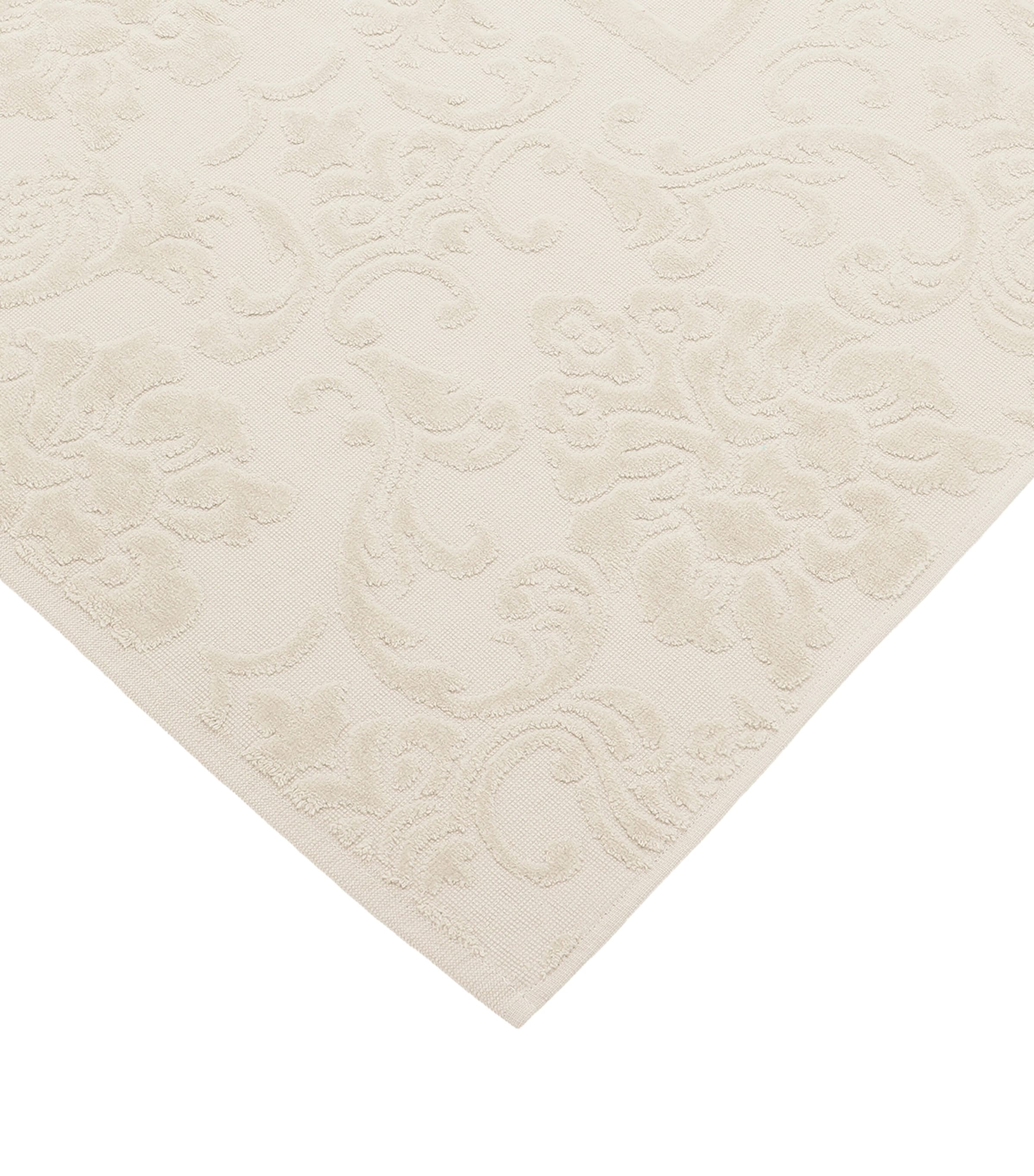 Dolce&Gabbana Casa Cotton Jacquard Bath Mat (87cm x 54cm) Beige Image 3