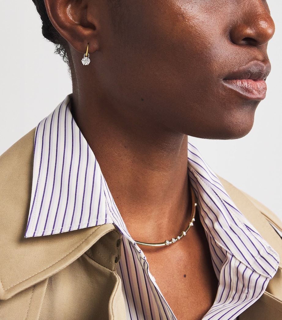 Yellow Gold and Diamond Sienna Huggie Earrings YELLOW GOLD Image 5