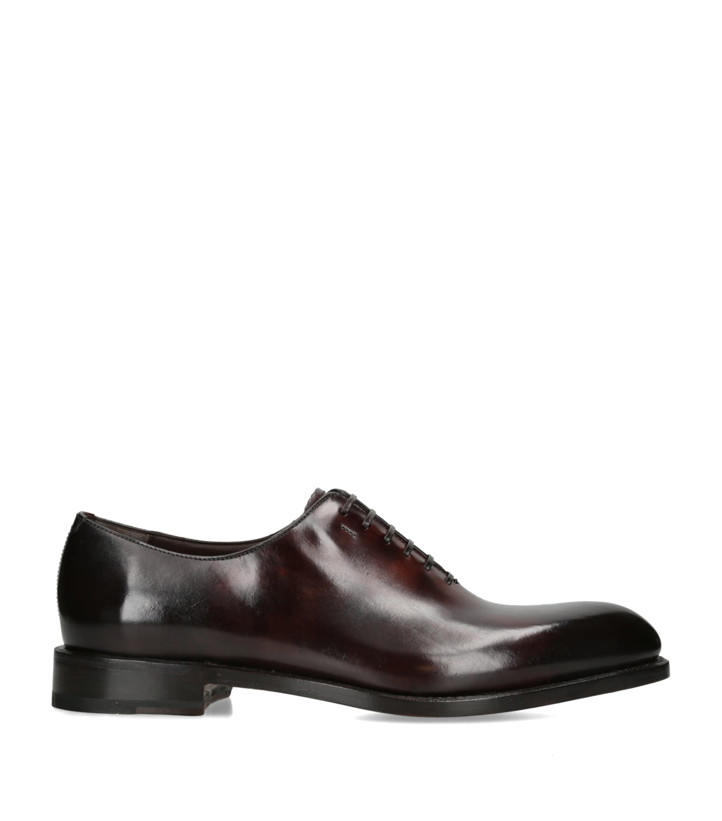 Salvatore Ferragamo Leather Oxford Shoes Dark Brown Image 1