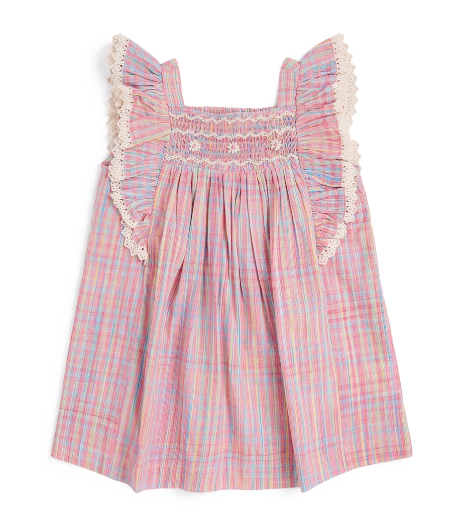 Louise Misha Cotton Martine Dress (24 Months) Pink Pomelo Checks Image 1