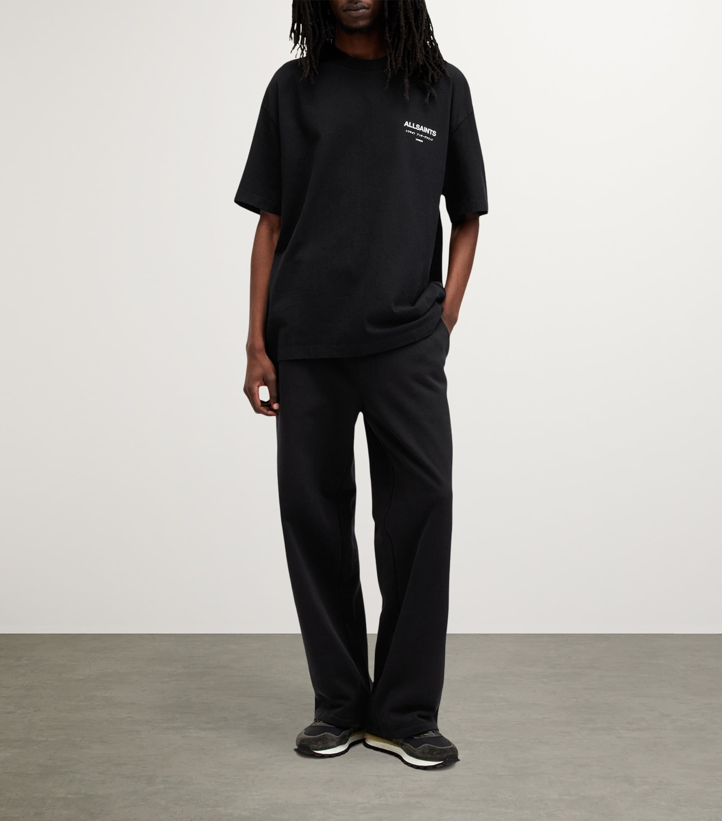 AllSaints Mens Underground Print T-Shirt Jet Black Image 2