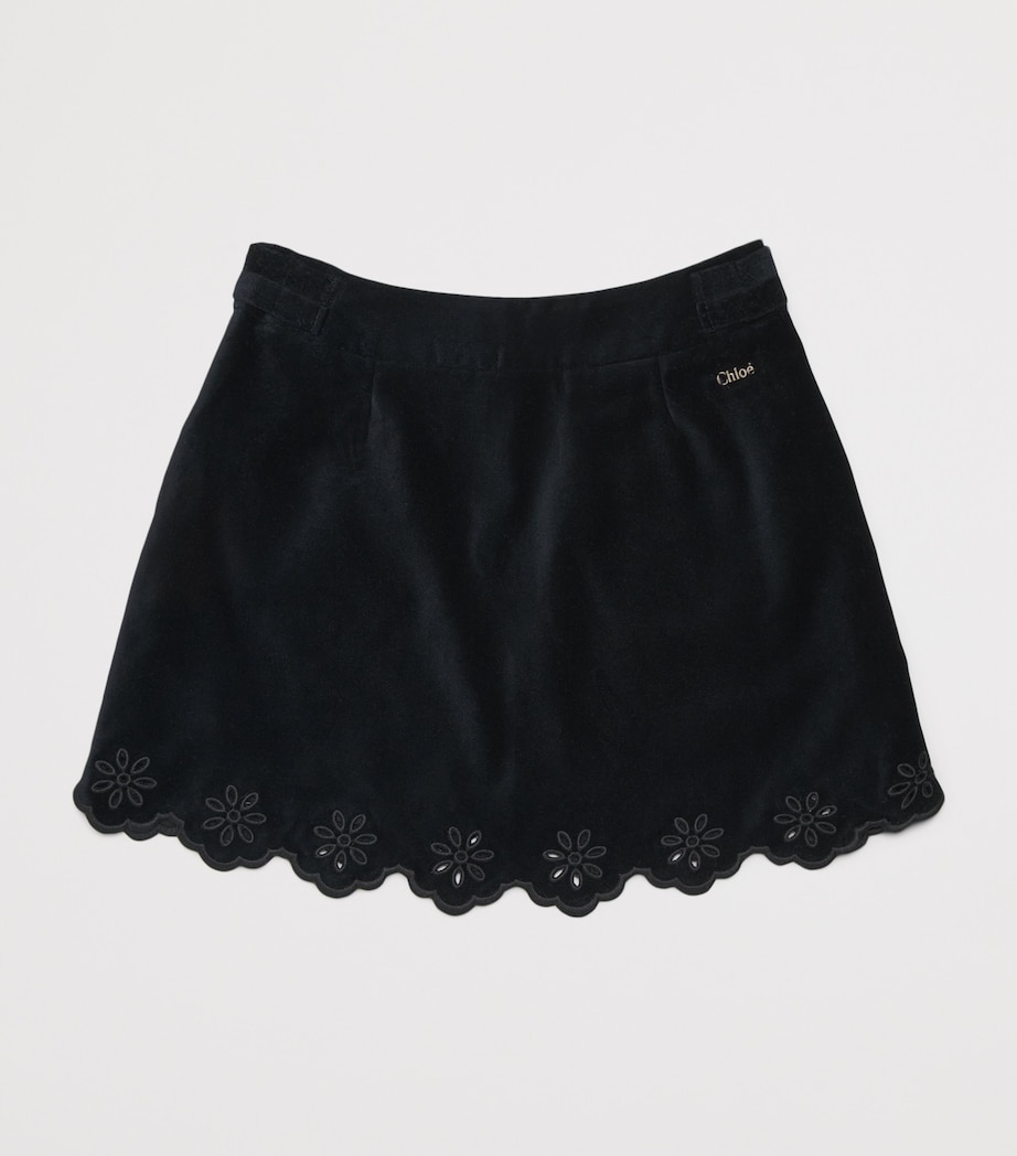 Velvet Embroidered Skirt (14 Years) BLUE Image 2