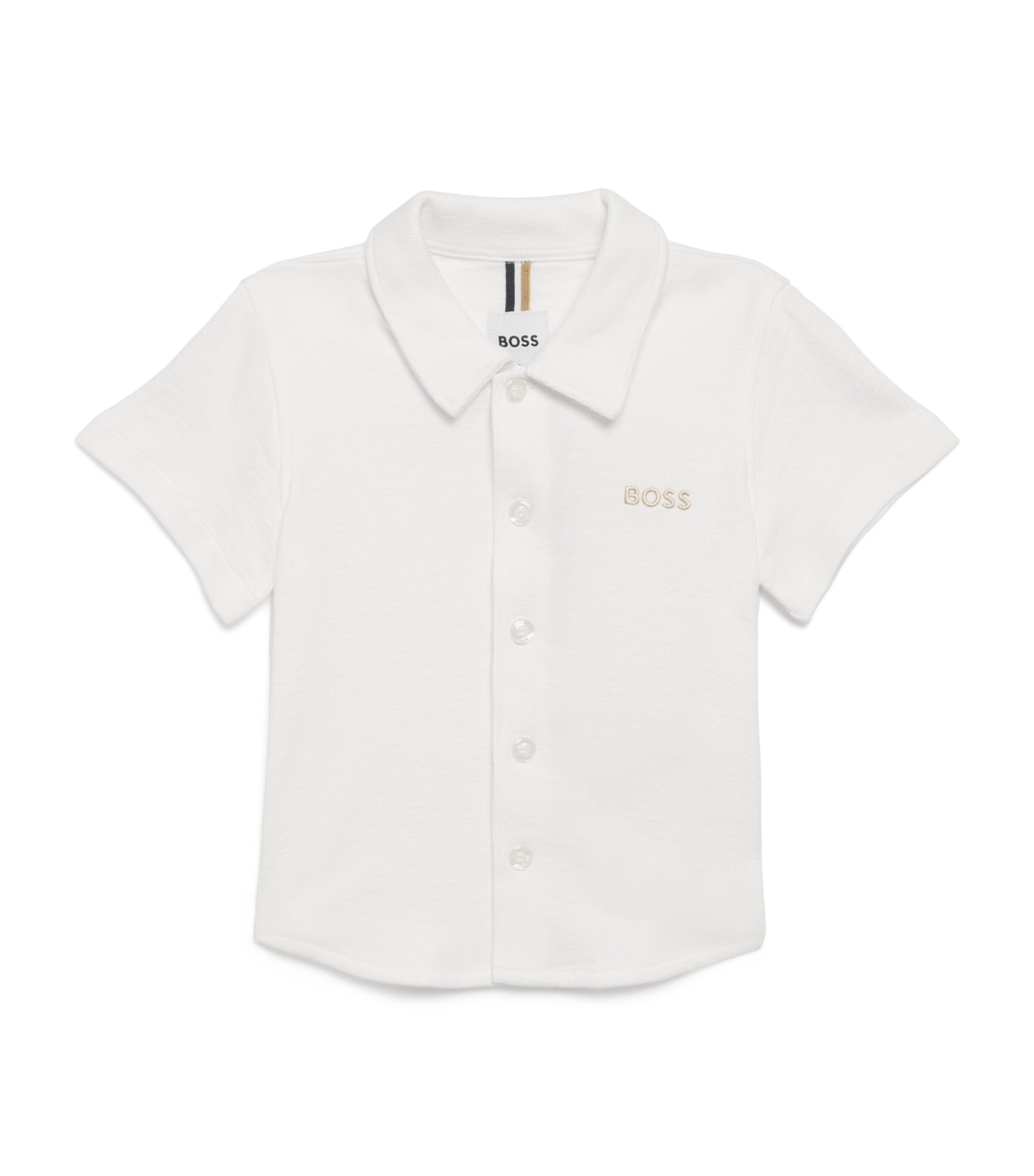 BOSS Kidswear Cotton Logo Polo Shirt (3-18 Months) White Image 1