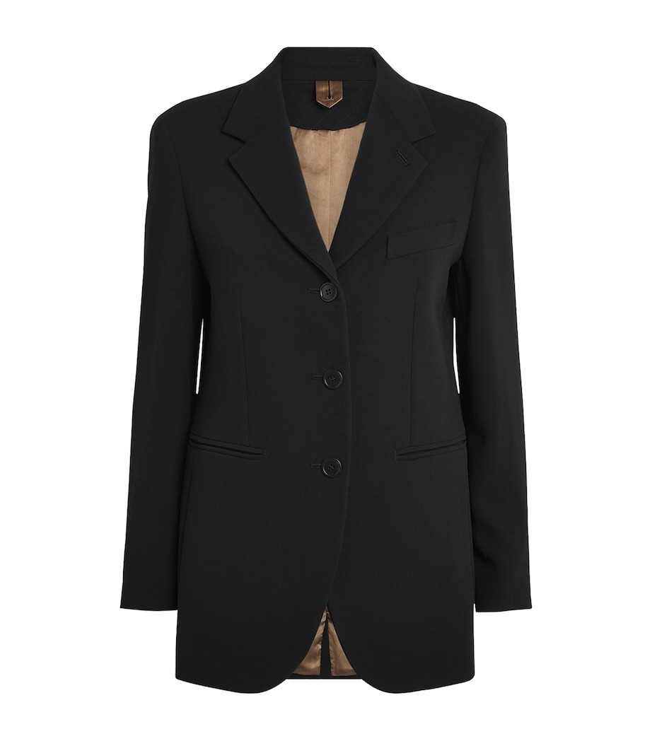Max Mara Womens Wool Single-Breasted Blazer Black Image 1