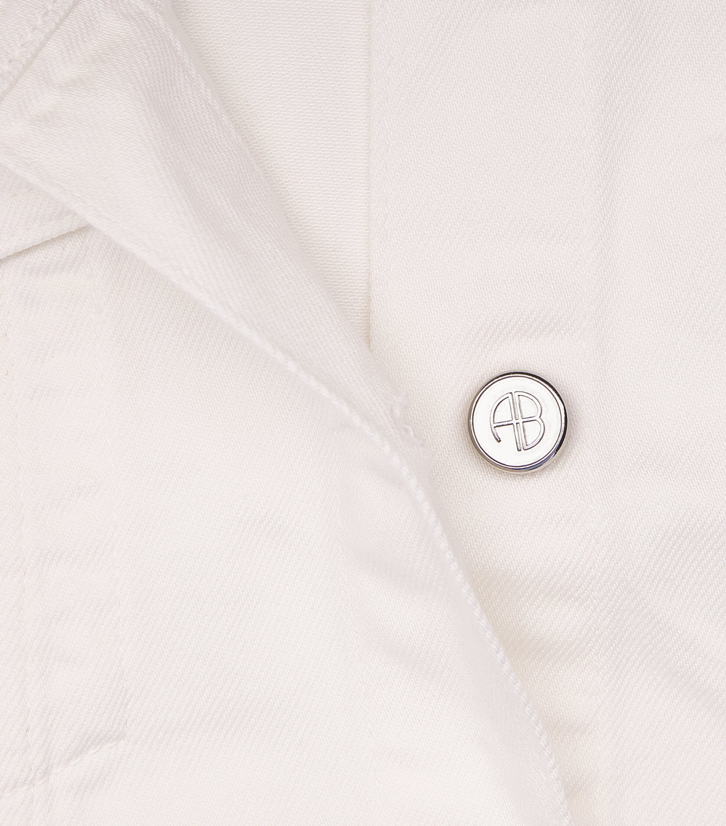 ANINE BING Womens Rory Denim Jacket Ecru Image 6