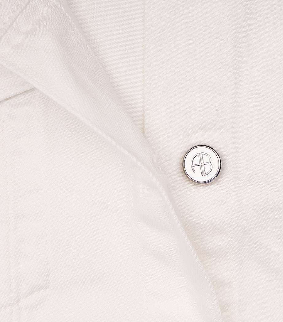 ANINE BING Womens Rory Denim Jacket Ecru Image 6