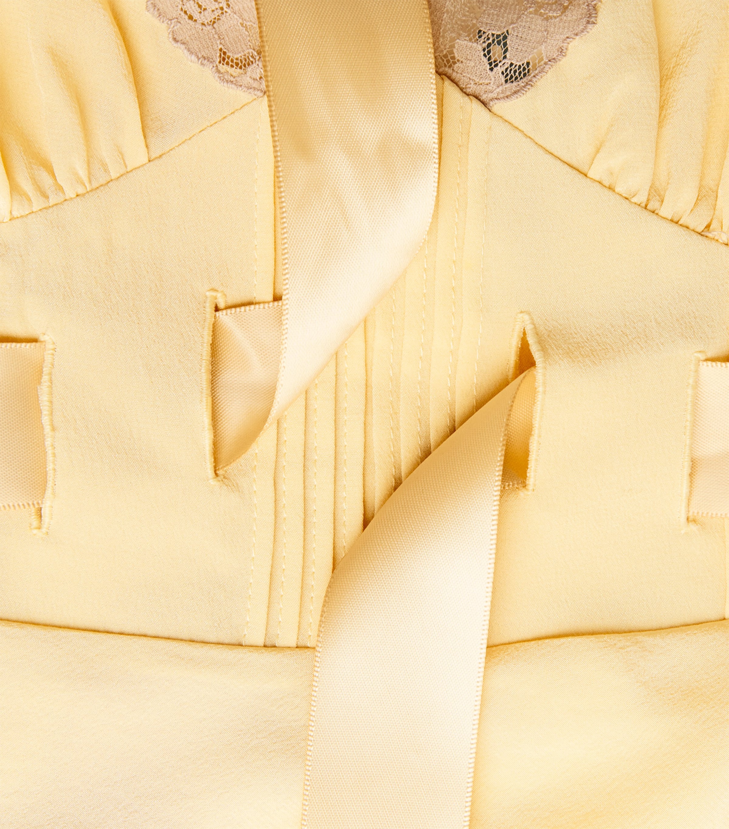 Rixo Womens Silk Bow Daniela Blouse Butter Yellow Image 6