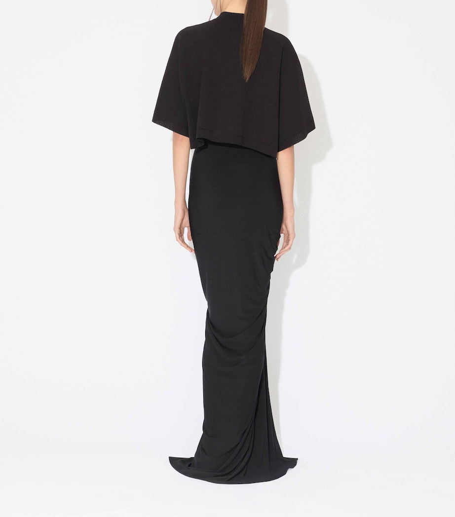 Gathered Asymmetric Maxi Skirt NOIR ALAIA Image 3