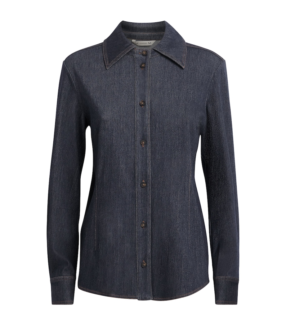 MM Womens Denim-Effect Shirt Navy Image 1
