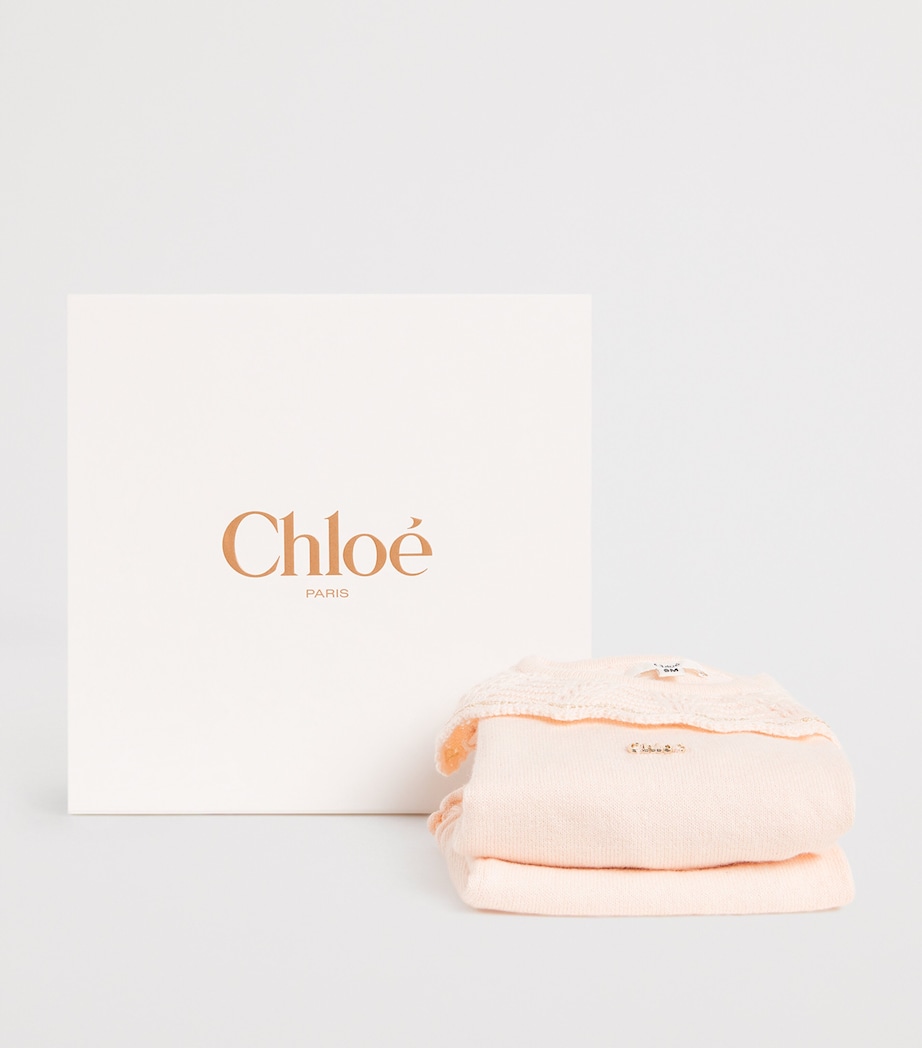 Chloé Kids Cotton-Cashmere Cardigan and Trousers Set (3-18 Months) Image 3