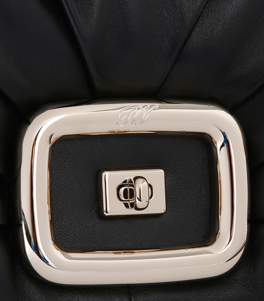 Leather Viv’ Choc Clutch Bag BLACK Image 4