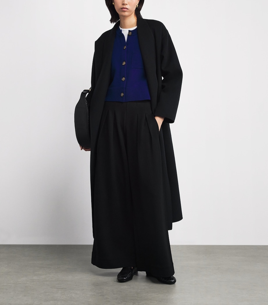 Jersey Wide-Leg Trousers BLACK Image 2