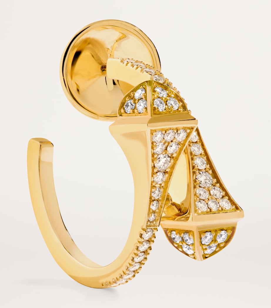 MARLI New York Yellow Gold and Diamond Cleo Open Hoop Earrings Yellow Gold Image 2