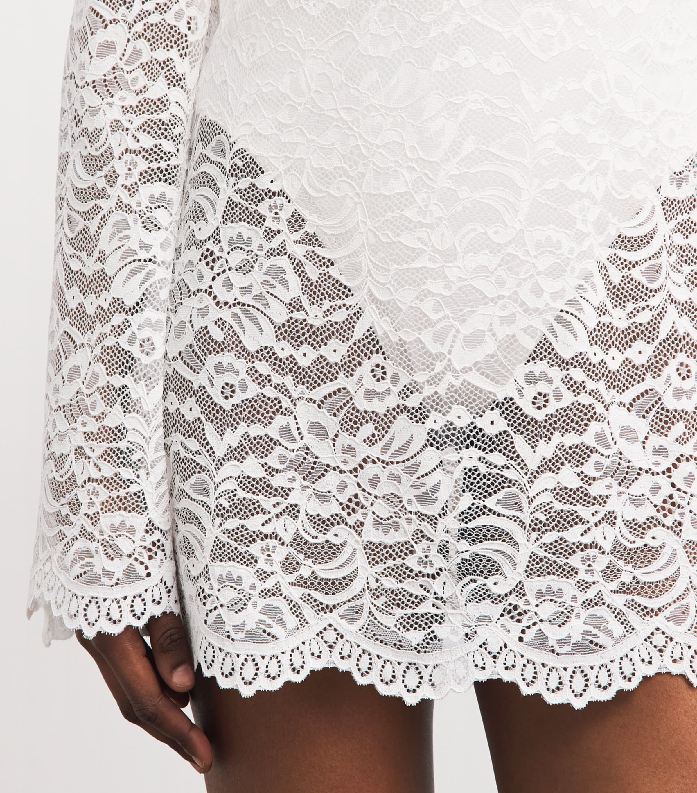 AWAY THAT DAY Womens Lace Pantelleria Mini Dress Bridal White Image 3