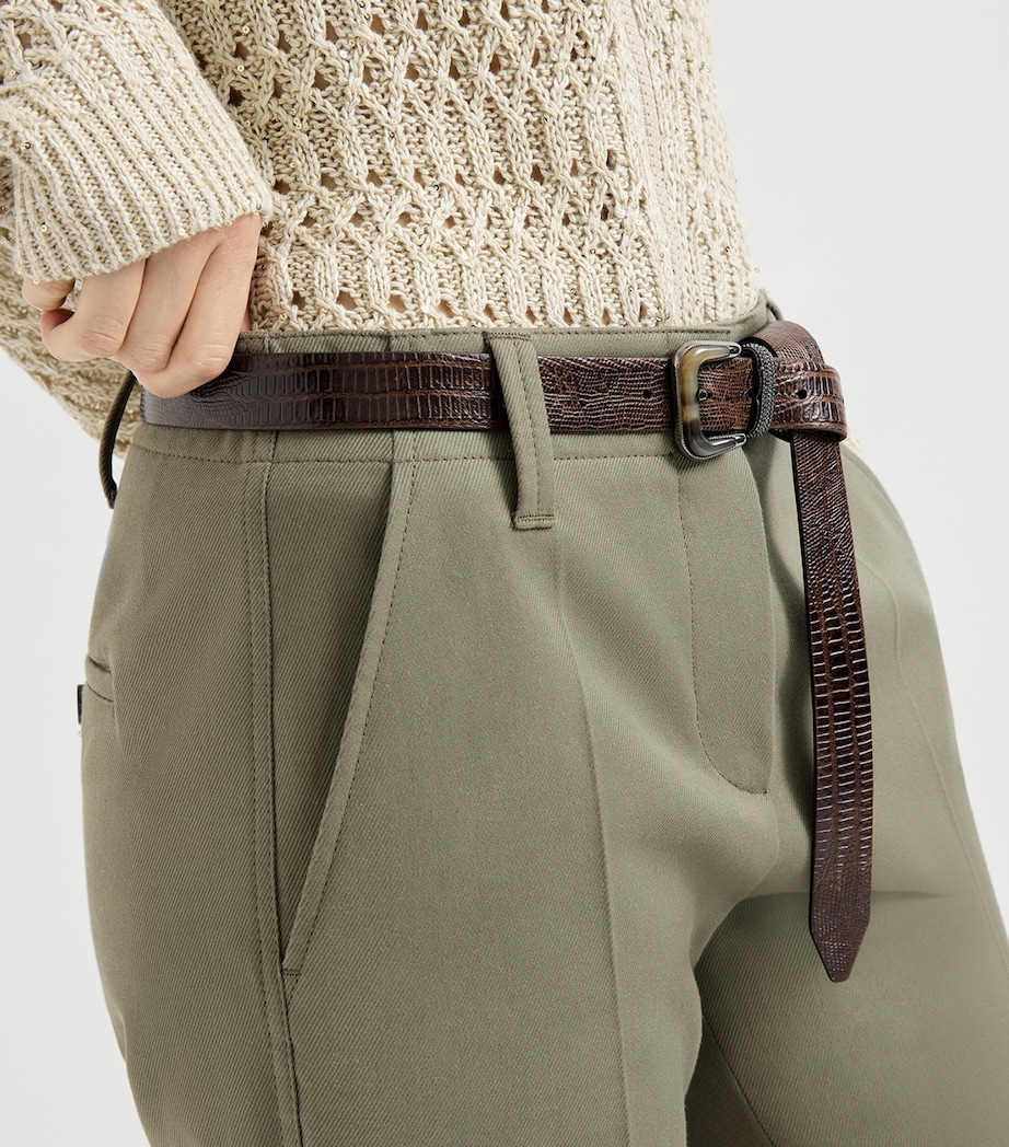 Brunello Cucinelli Womens Stretch-Cotton Flared Trousers Image 6