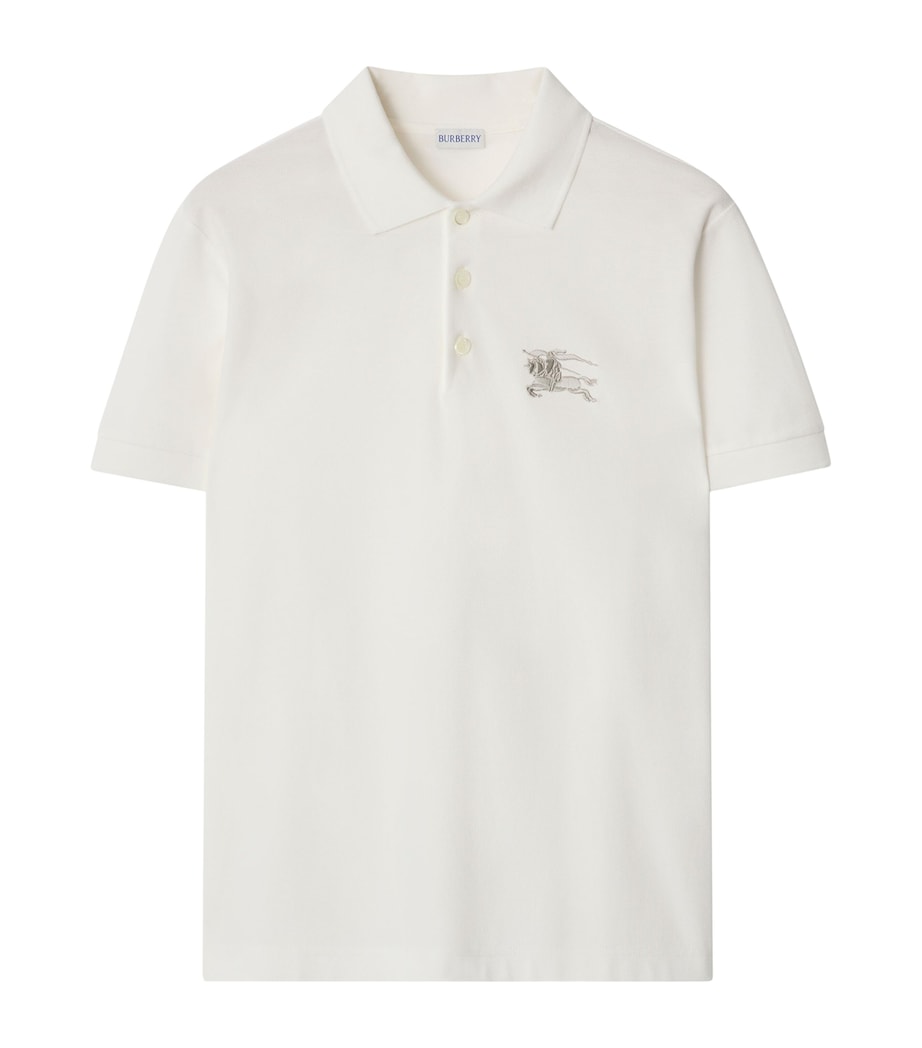 Embroidered Metallic EKD Polo Shirt CHALK Image 1