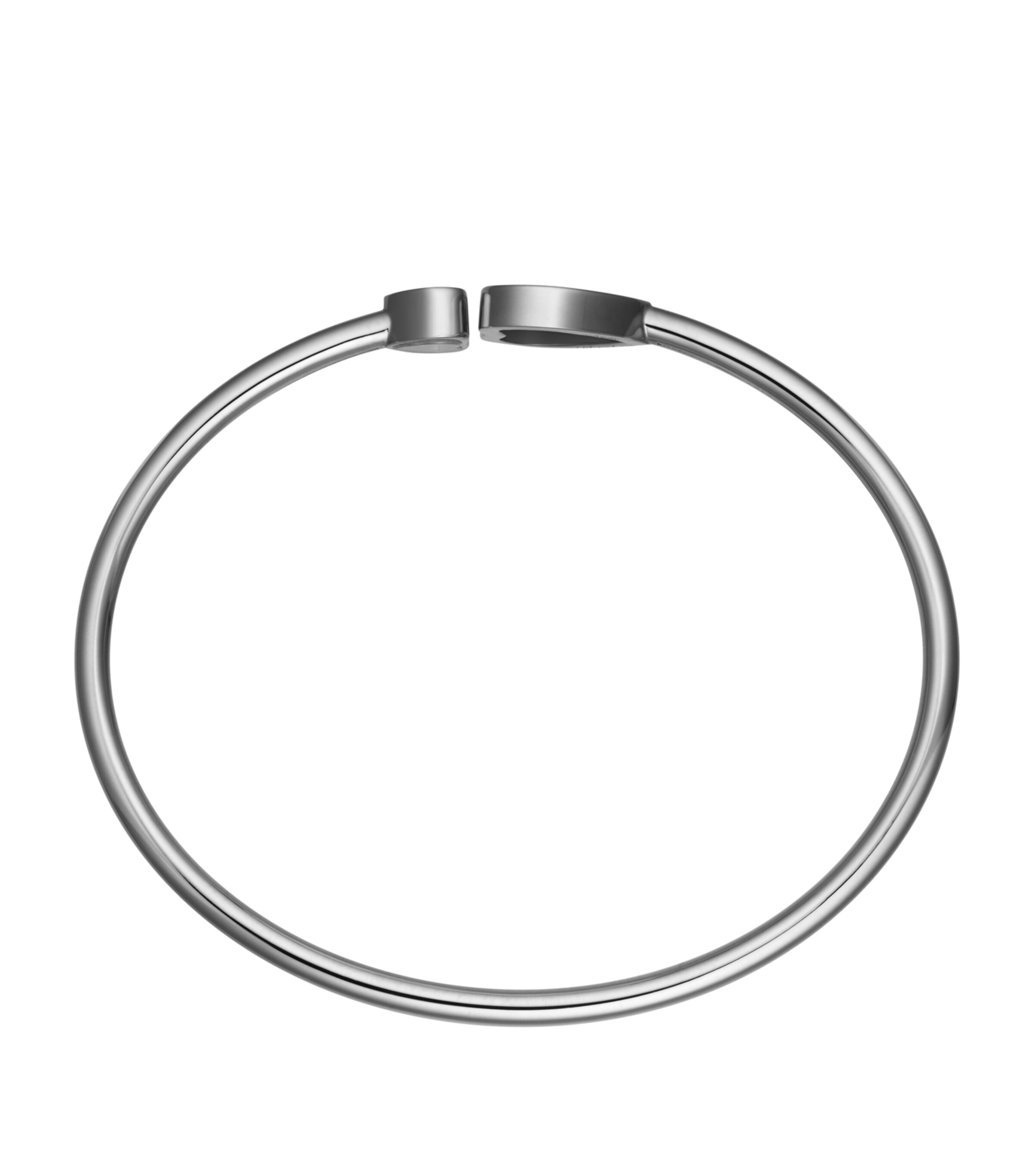 White Gold and Diamond Happy Hearts Bangle NO COLOUR Image 2