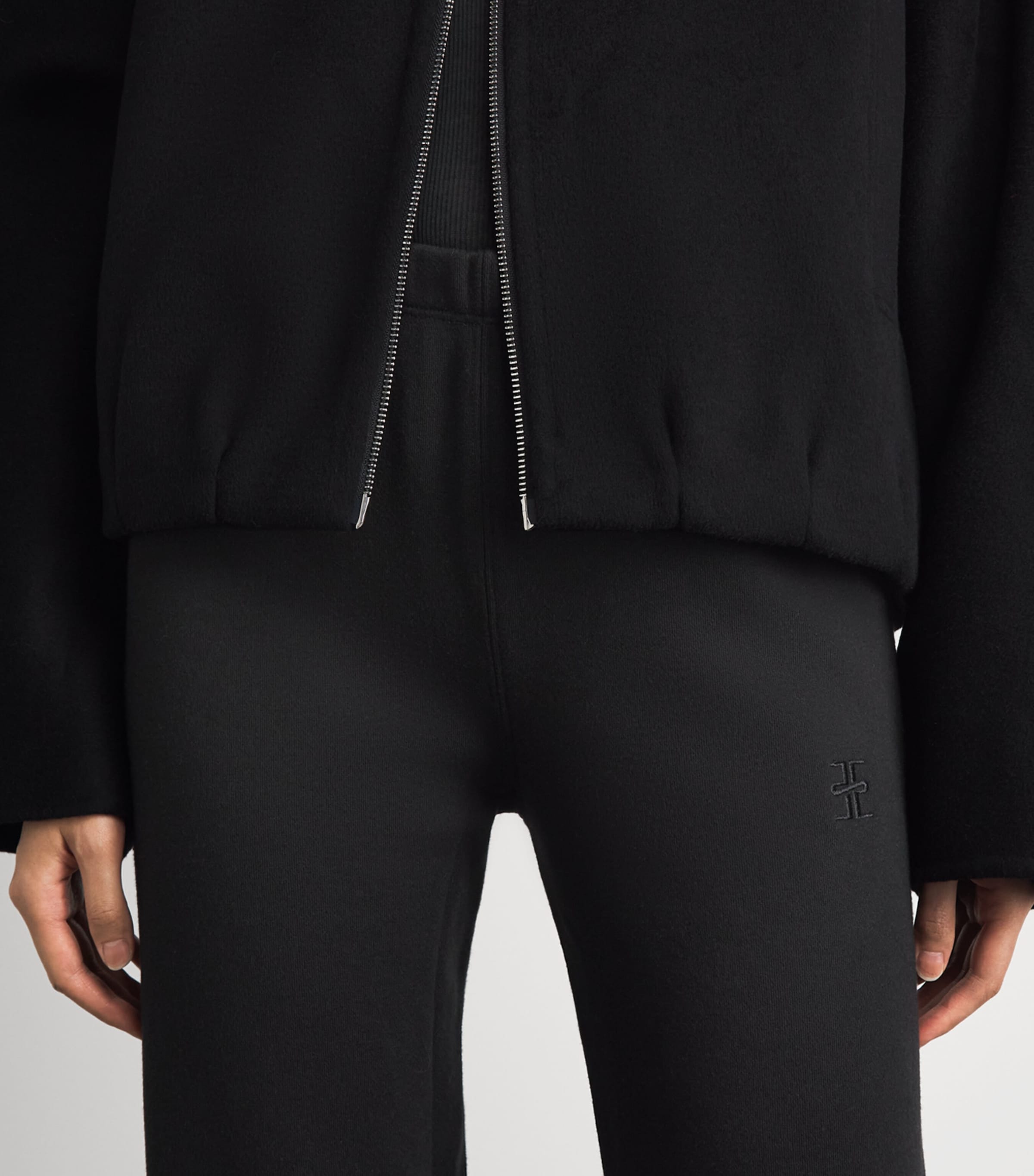 ÉTERNE Womens Cotton-Modal Straight-Leg Sweatpants Blk Black Image 3