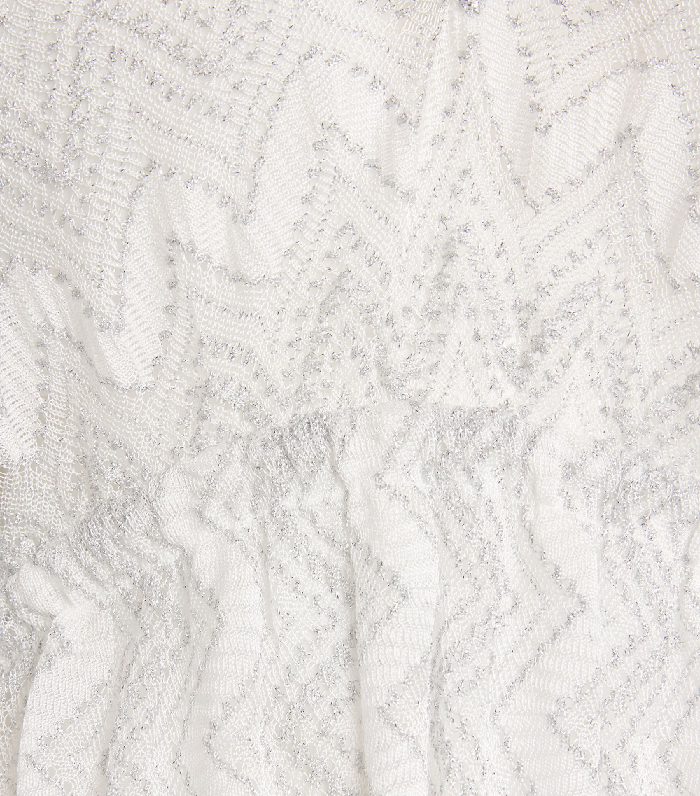 Zigzag V-Neck Kaftan S01FJ WHTE SLVR LM Image 5