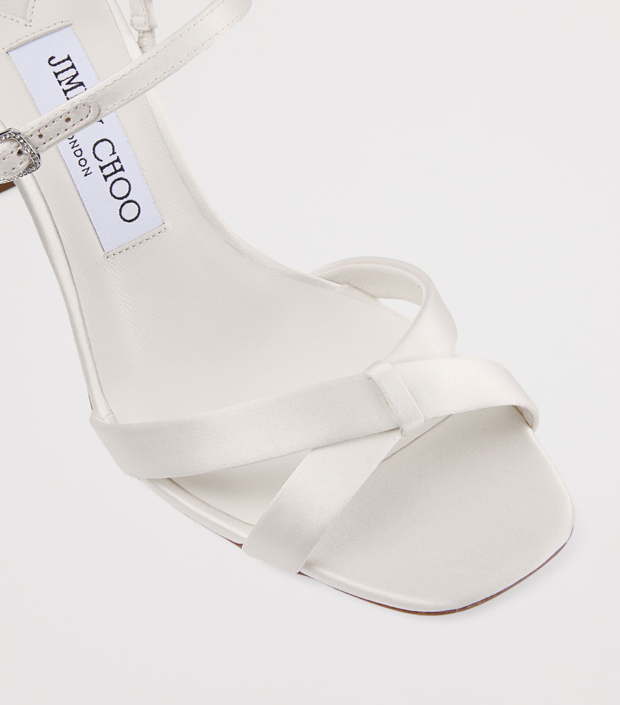 Jimmy Choo Ivory Elsy 85 Satin Heeled Sandals | Harrods US