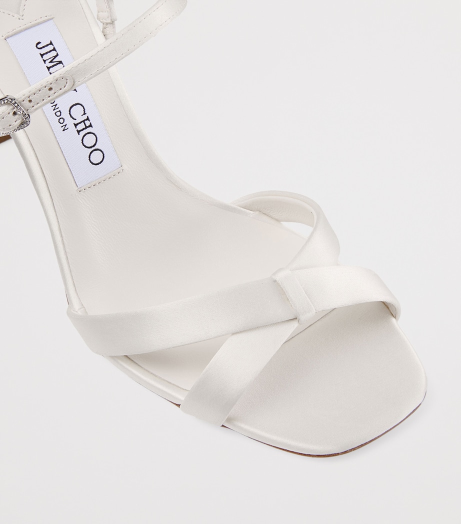 Jimmy Choo Elsy 85 Satin Heeled Sandals Ivory Image 6