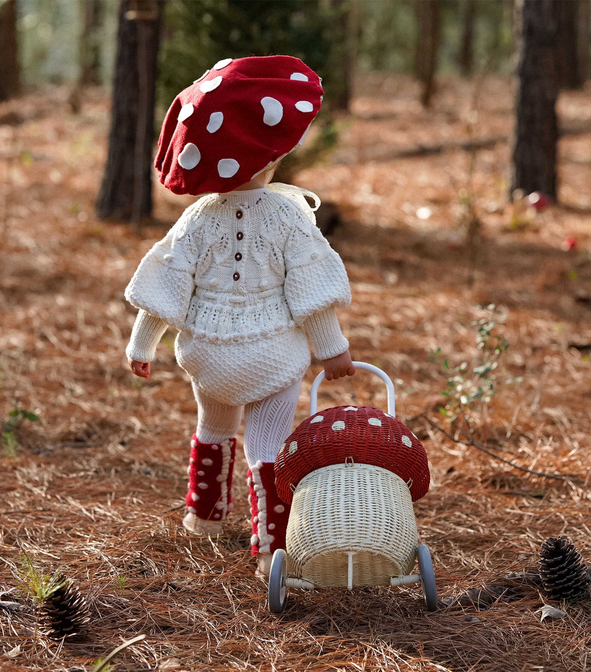 Olli Ella Rattan Mushroom Luggy (36cm) Image 2