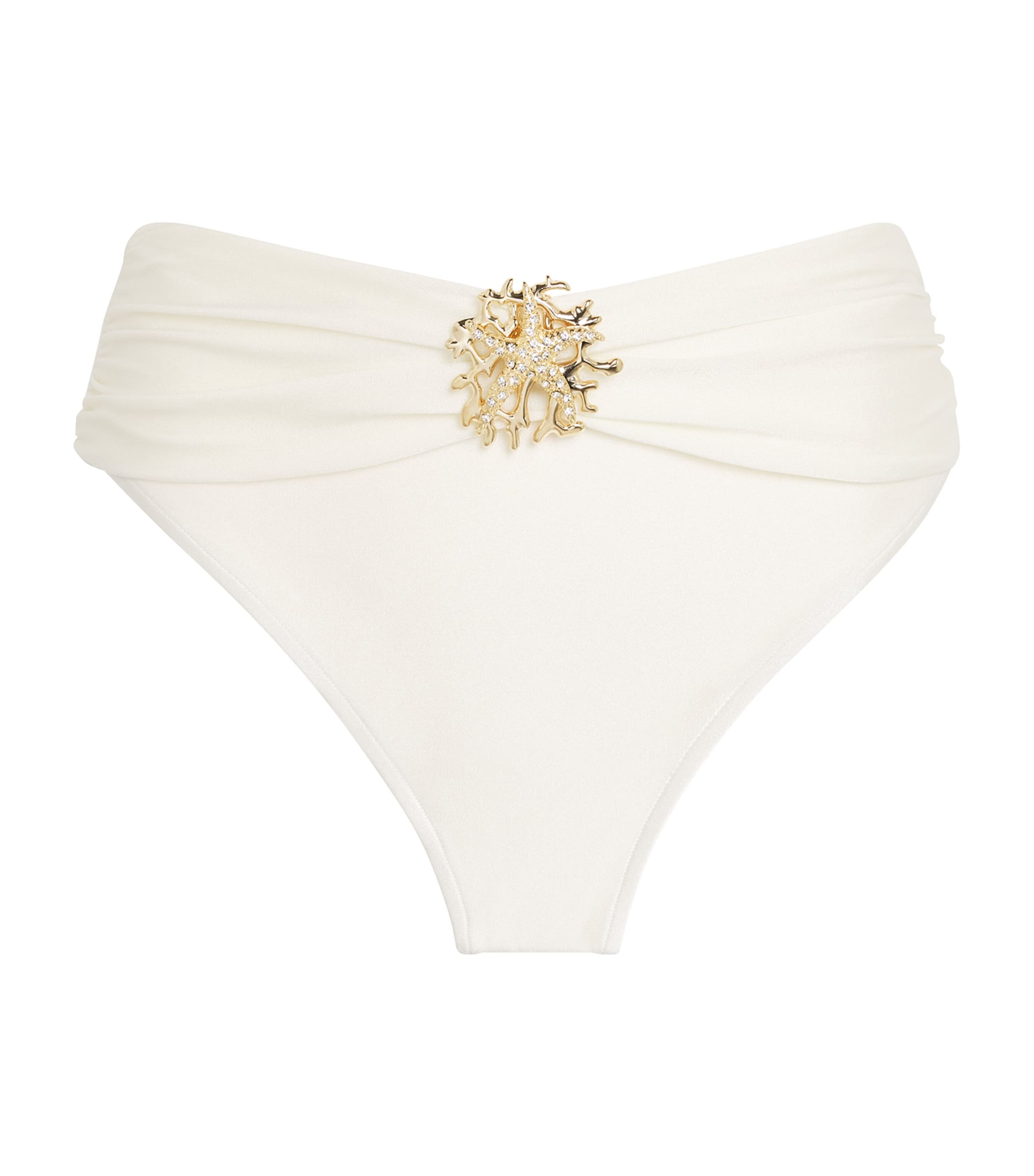 Patbo Beaded Coral Bikini Bottoms In White